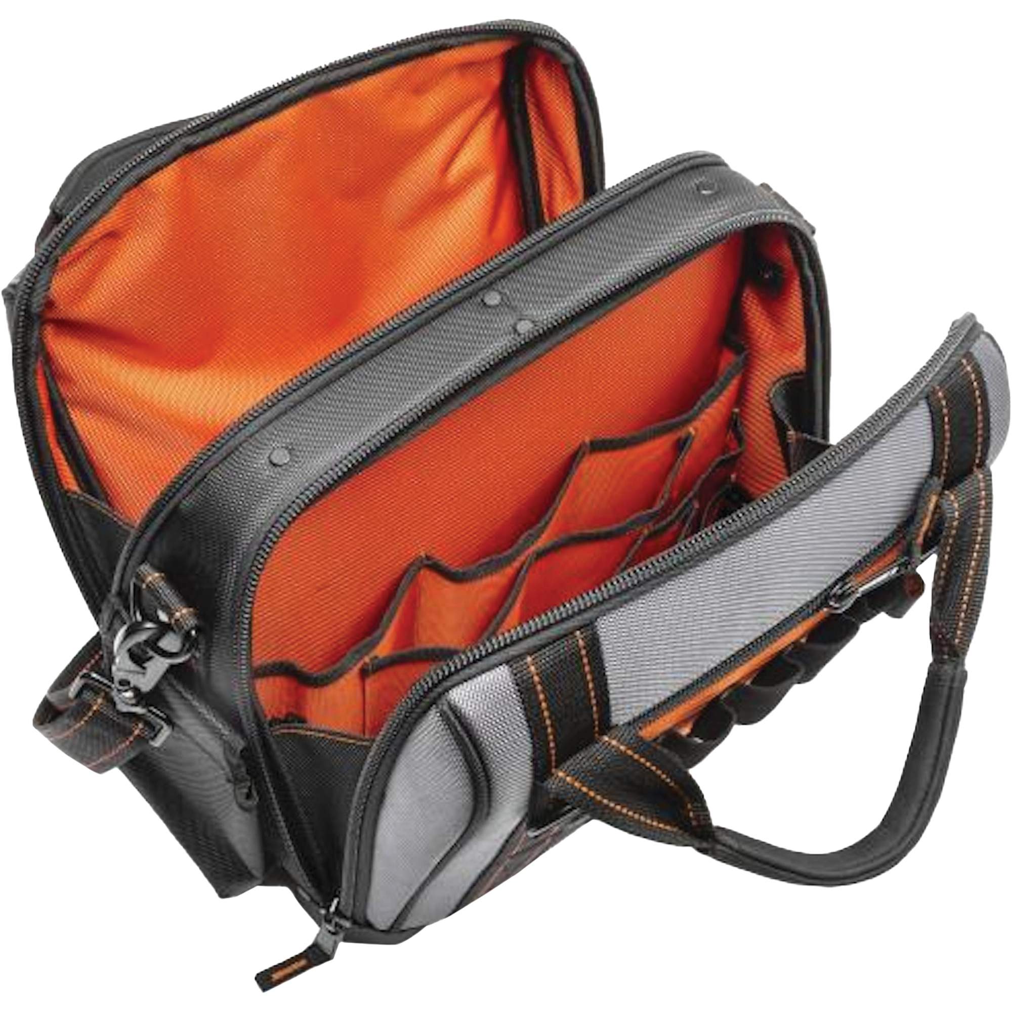 Sac ouvert de 14" pour outils d'ouvrier, Polyester, 32 pochettes, Noir/Gris – Image 3