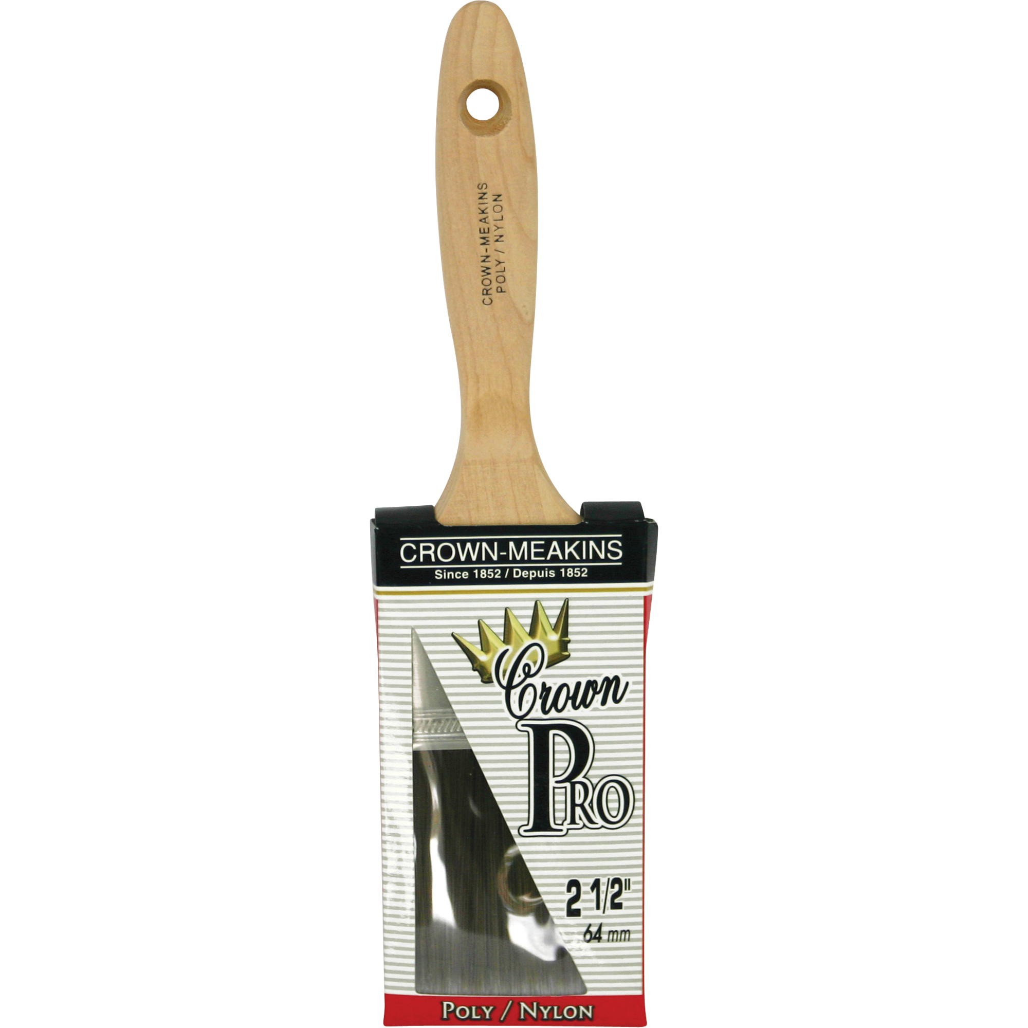 Pinceau à soies angulaires Crown Pro, Poly/nylon, Manche Bois, Largeur de 2-1/2"
