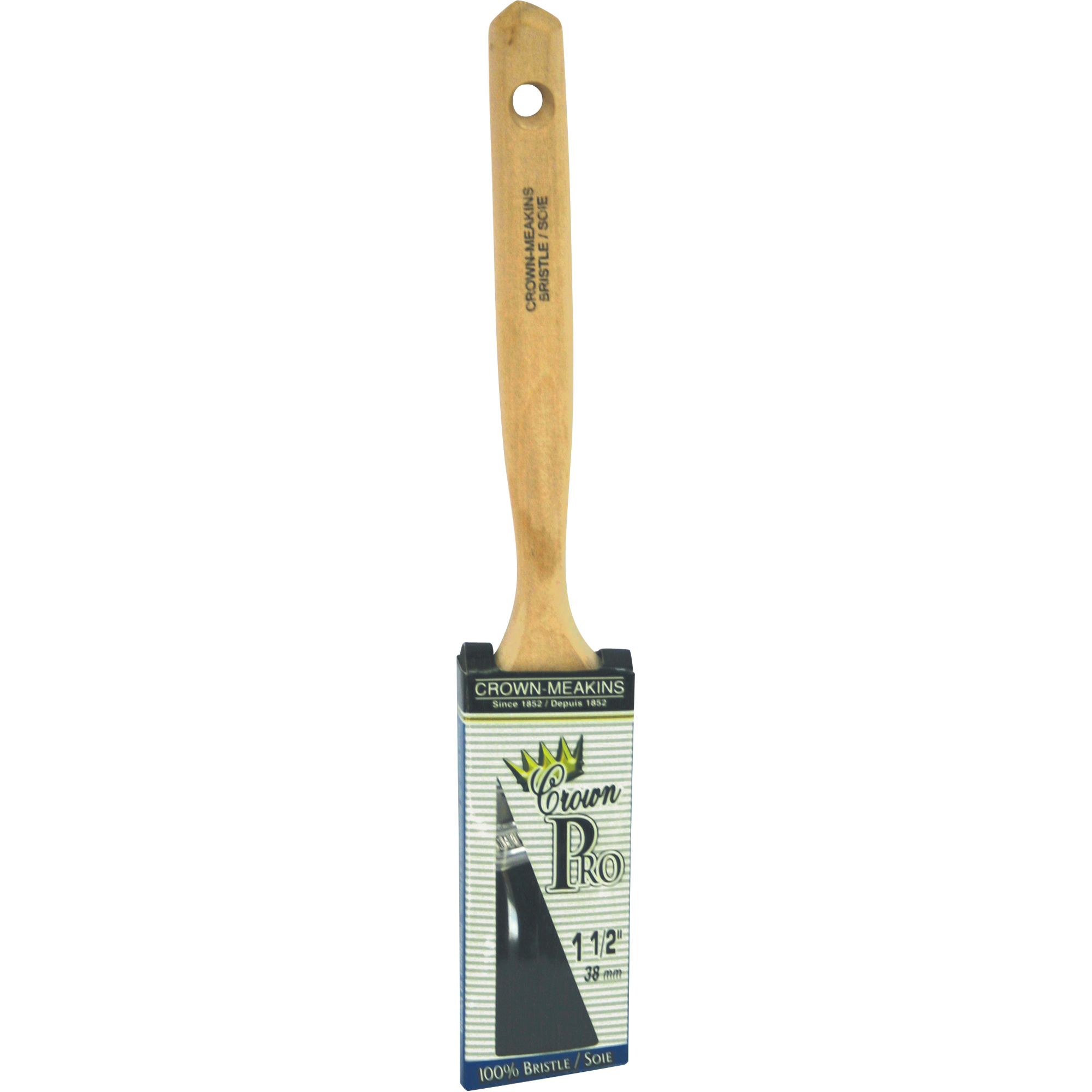 Pinceau à soies angulaires Crown Pro, Soies, Manche Bois, Largeur de 1-1/2"