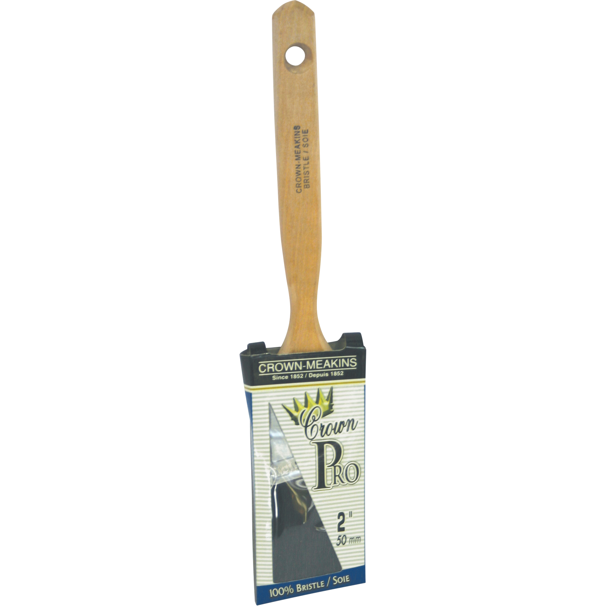 Pinceau à soies angulaires Crown Pro, Soies, Manche Bois, Largeur de 2"