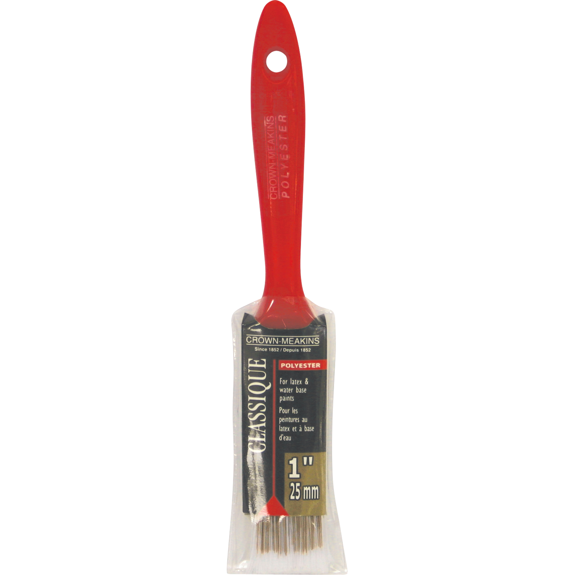 Pinceau classique, Polyester, Manche Plastique, Largeur de 1"
