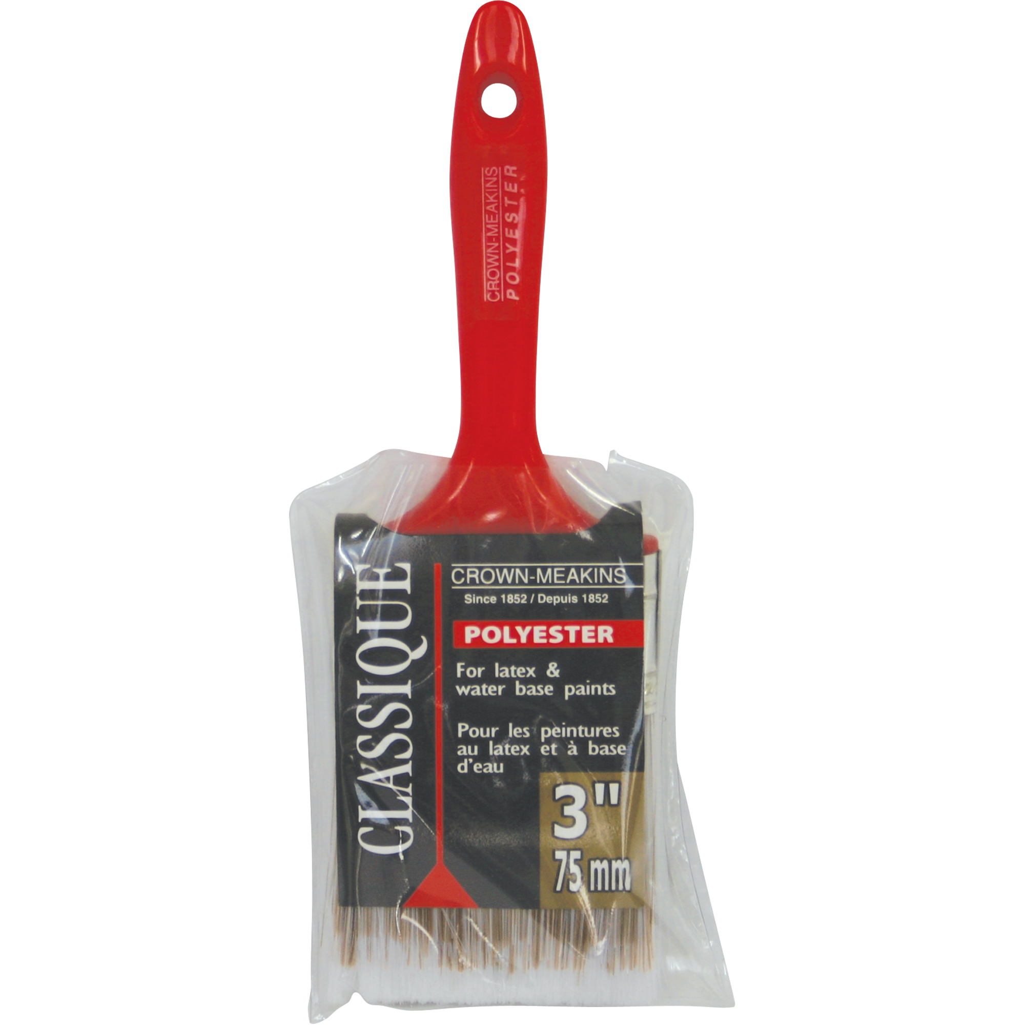 Pinceau classique, Polyester, Manche Plastique, Largeur de 3"