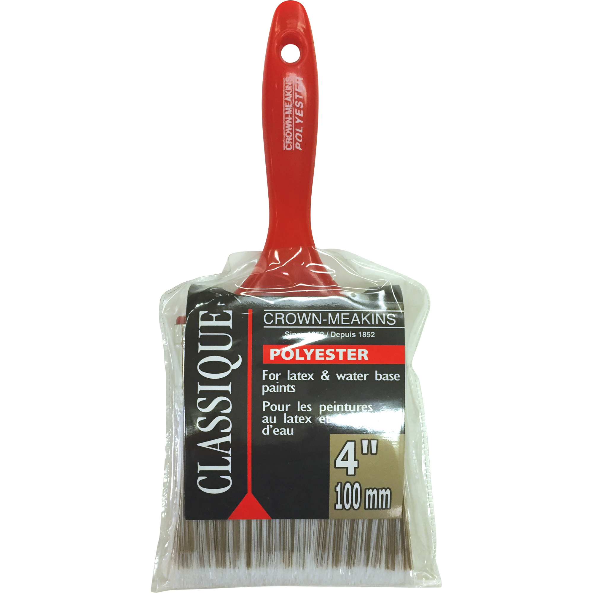 Pinceau classique, Polyester, Manche Plastique, Largeur de 4"