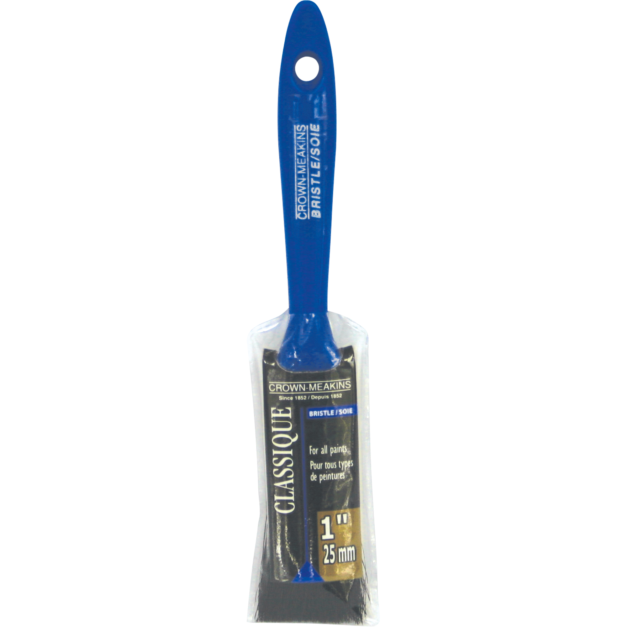 Pinceau classique, Soies, Manche Plastique, Largeur de 1"