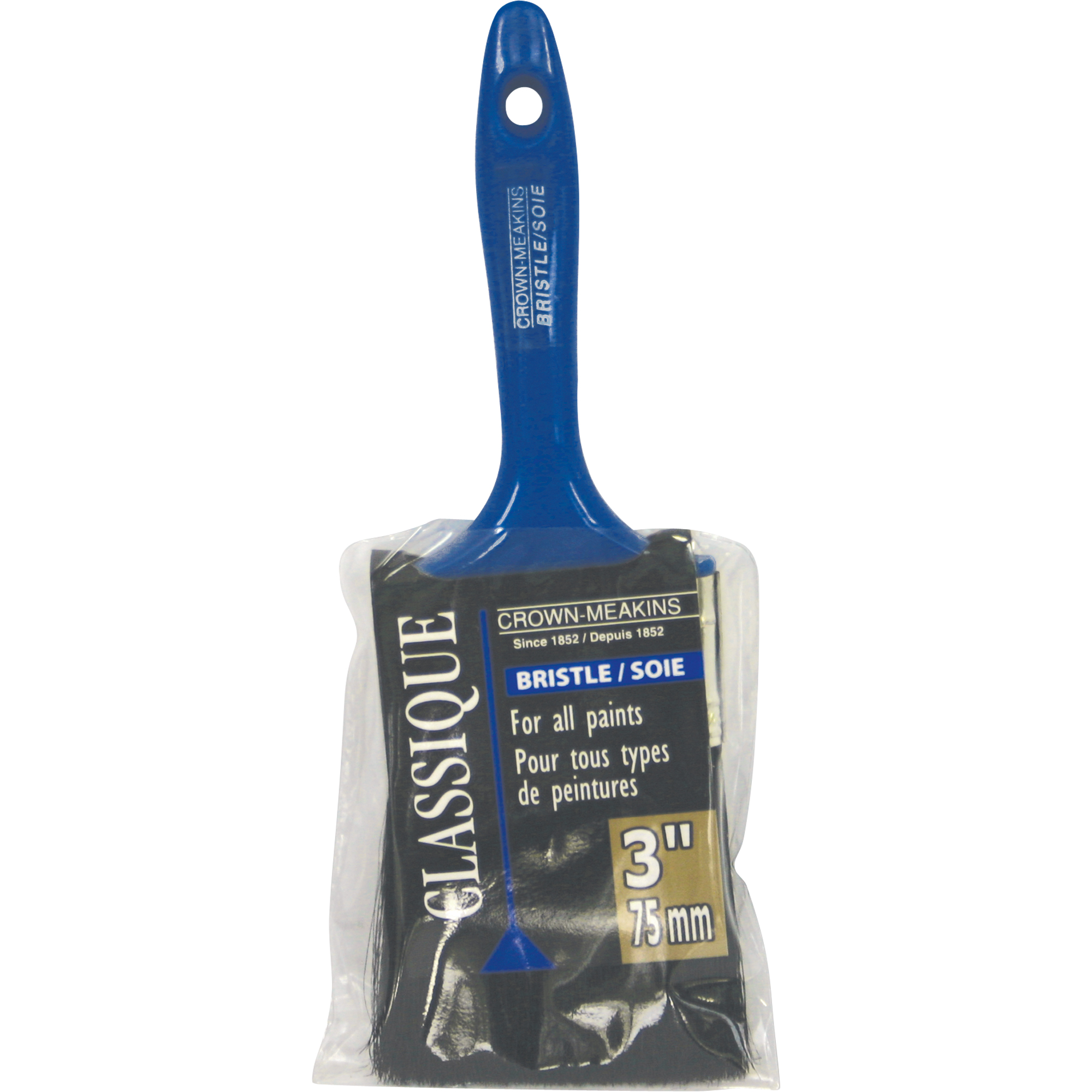 Pinceau classique, Soies, Manche Plastique, Largeur de 3"