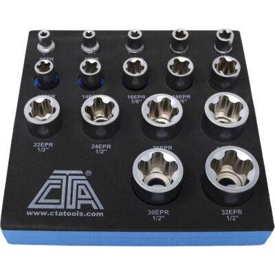 Jeu de douilles TORX EPR à 5 pans, 16 Morceaux, Prise de 1/4"/3/8"/1/2"