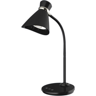 Lampe de bureau, 6 W, DEL, Col 16", Noir