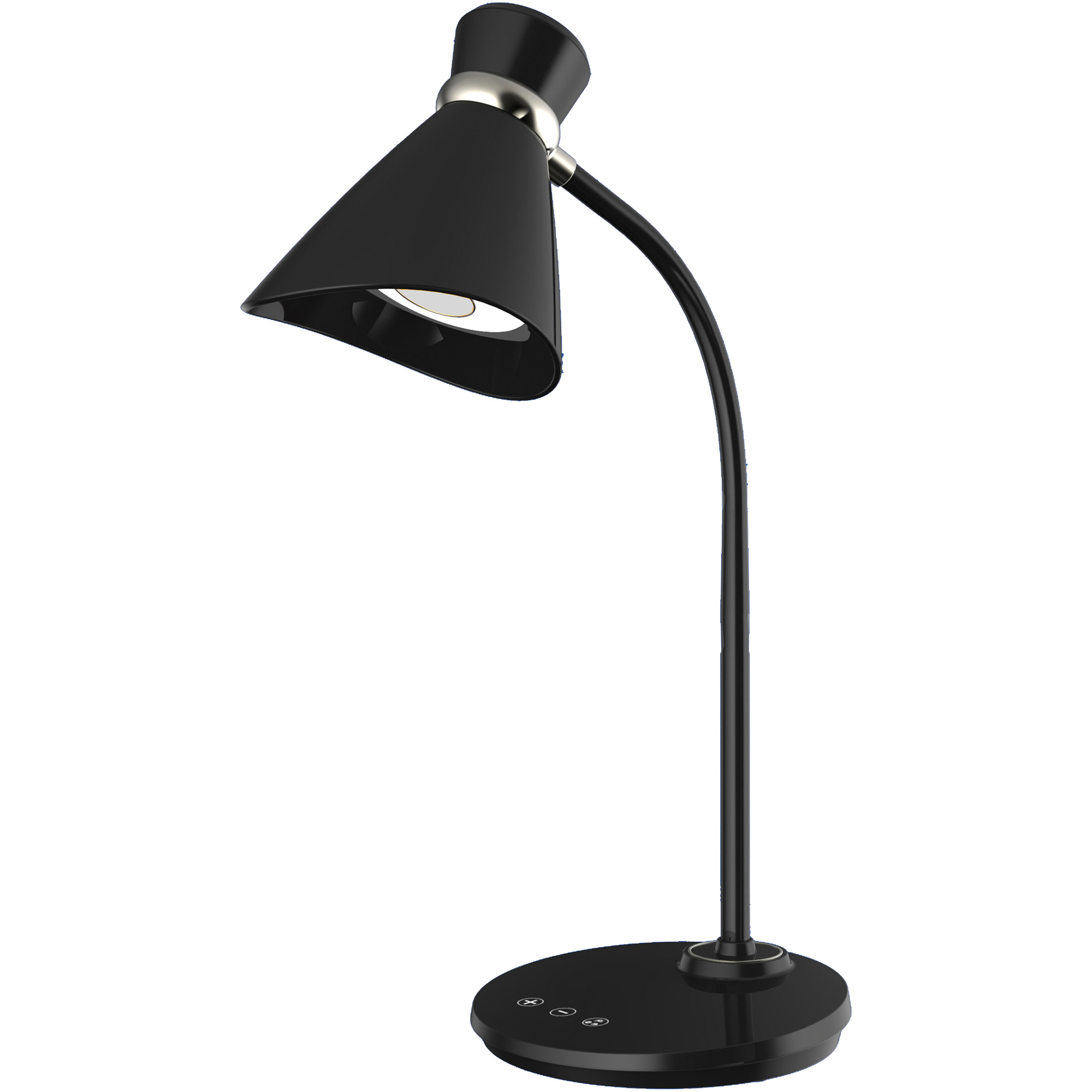 Lampe de bureau, 6 W, DEL, Col 16", Noir