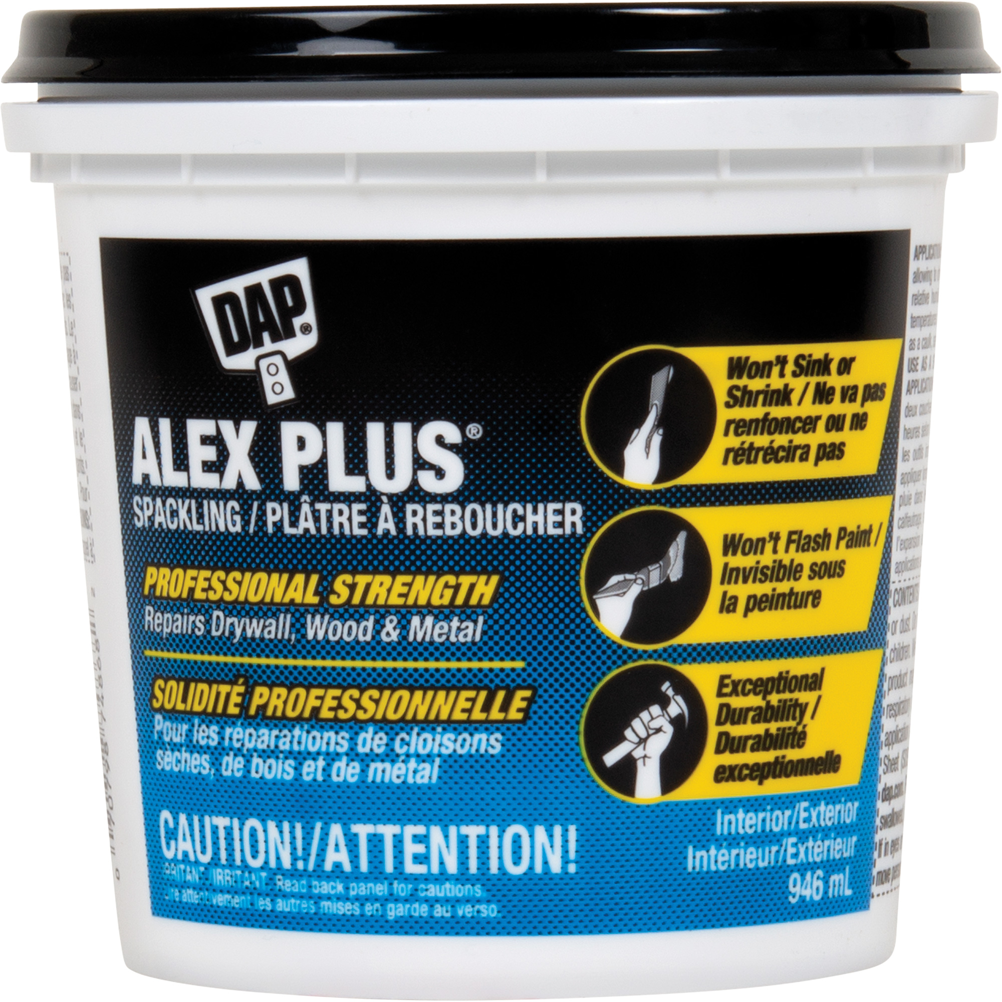 Plâtre à reboucher Alex PlusMD, 946 ml, Contenant en plastique