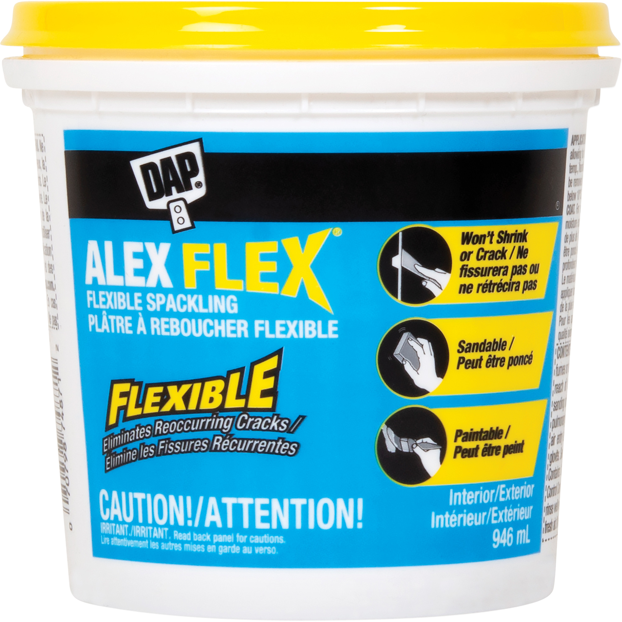 Plâtre à reboucher flexible Alex FlexMD, 946 ml, Contenant en plastique