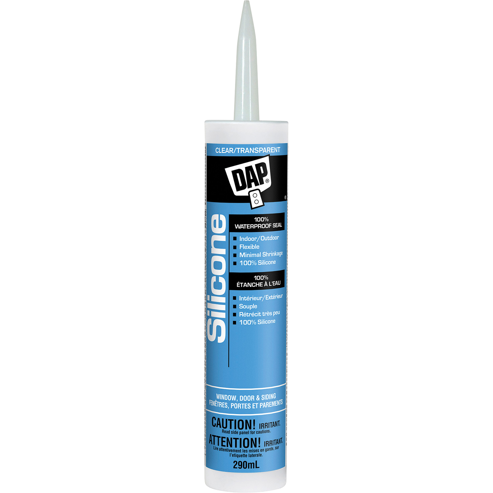Scellant de silicone, 290 ml, Tube, Transparent