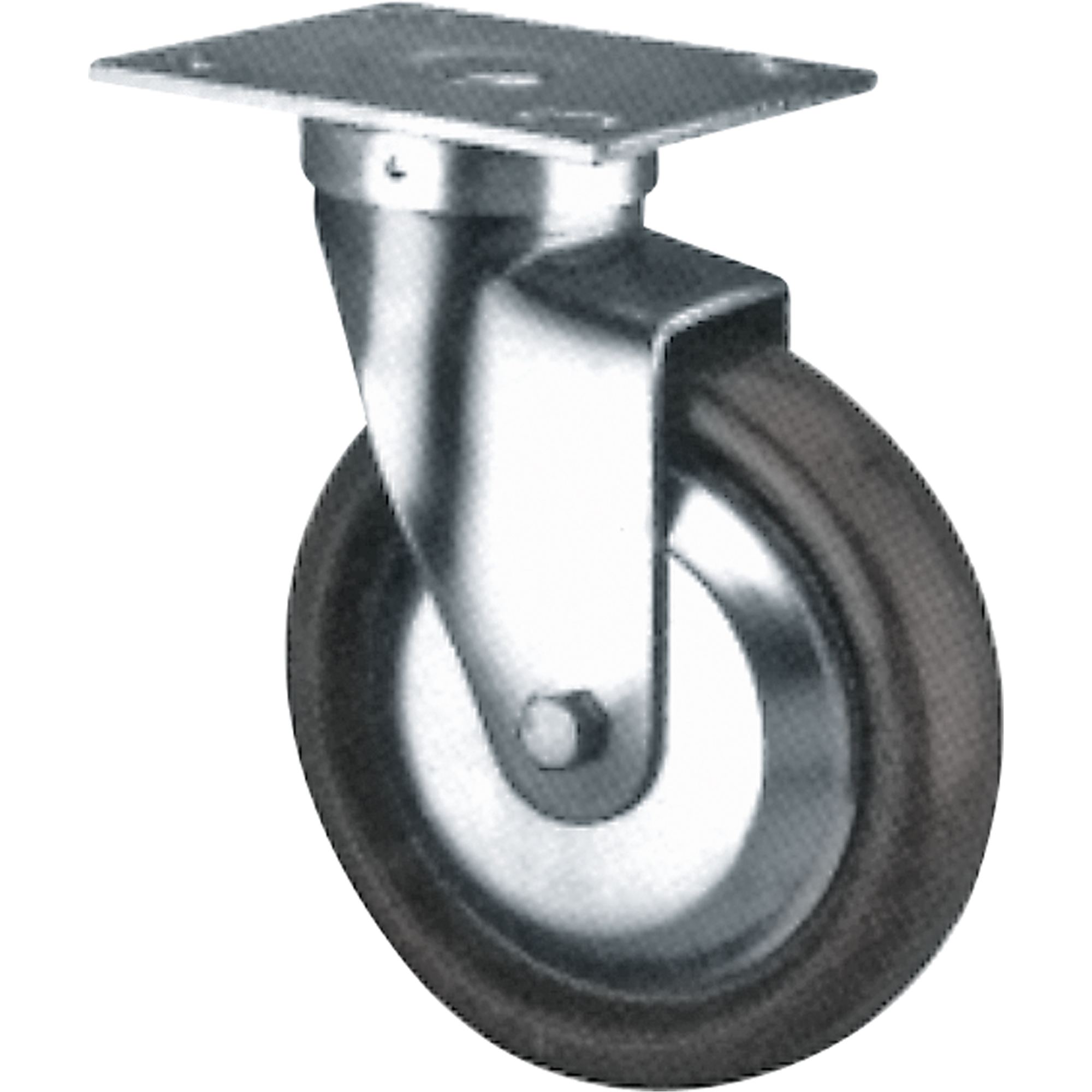 Roulette à usage moyen/robuste, Fixe, 3" (76 mm), Elastomère dur, 500 lb (227 kg)