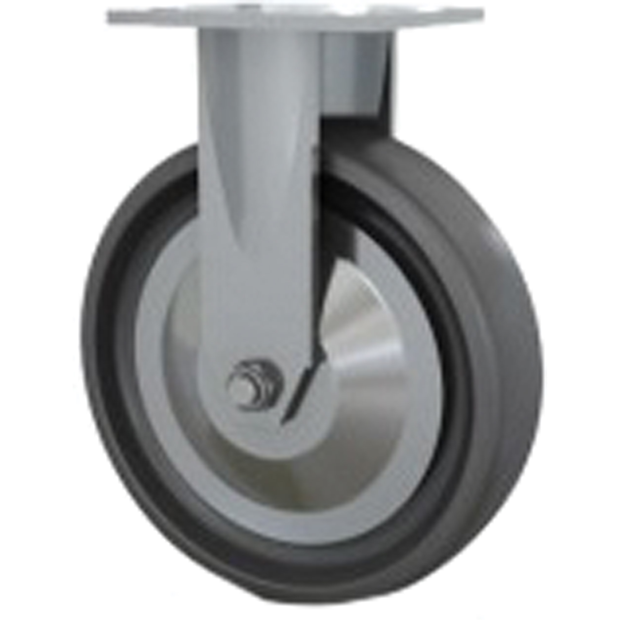 Roulette robuste, Fixe, 8" (203,2 mm), Elastomère dur, 1000 lb (453,6 kg)