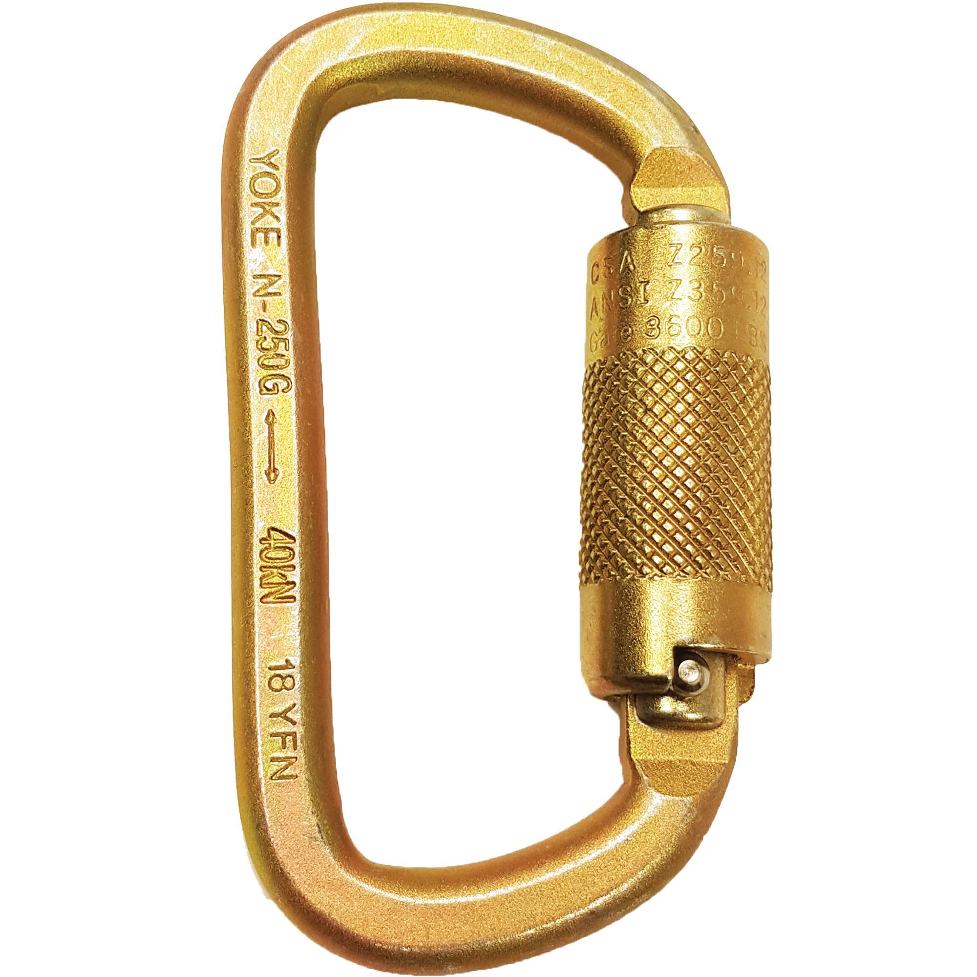 Connecteur mousqueton avec ouverture de 1/2"