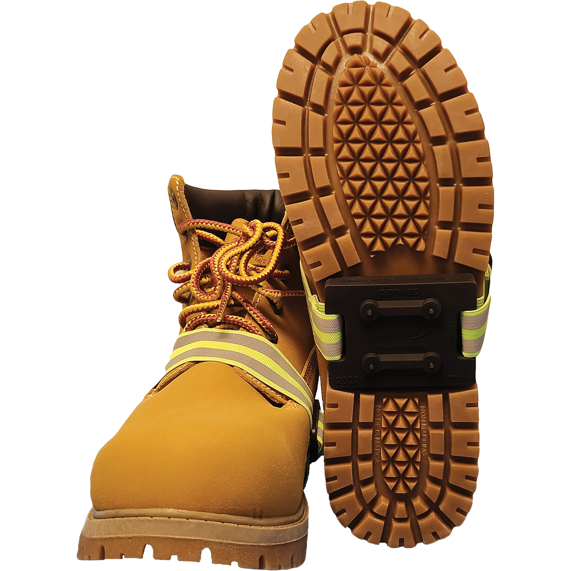 Dispositif de traction à semelle intermédiaire avec talon défini IcetredMC, Caoutchouc/Carbure de tungstène, Traction Crampon, Taille unique
