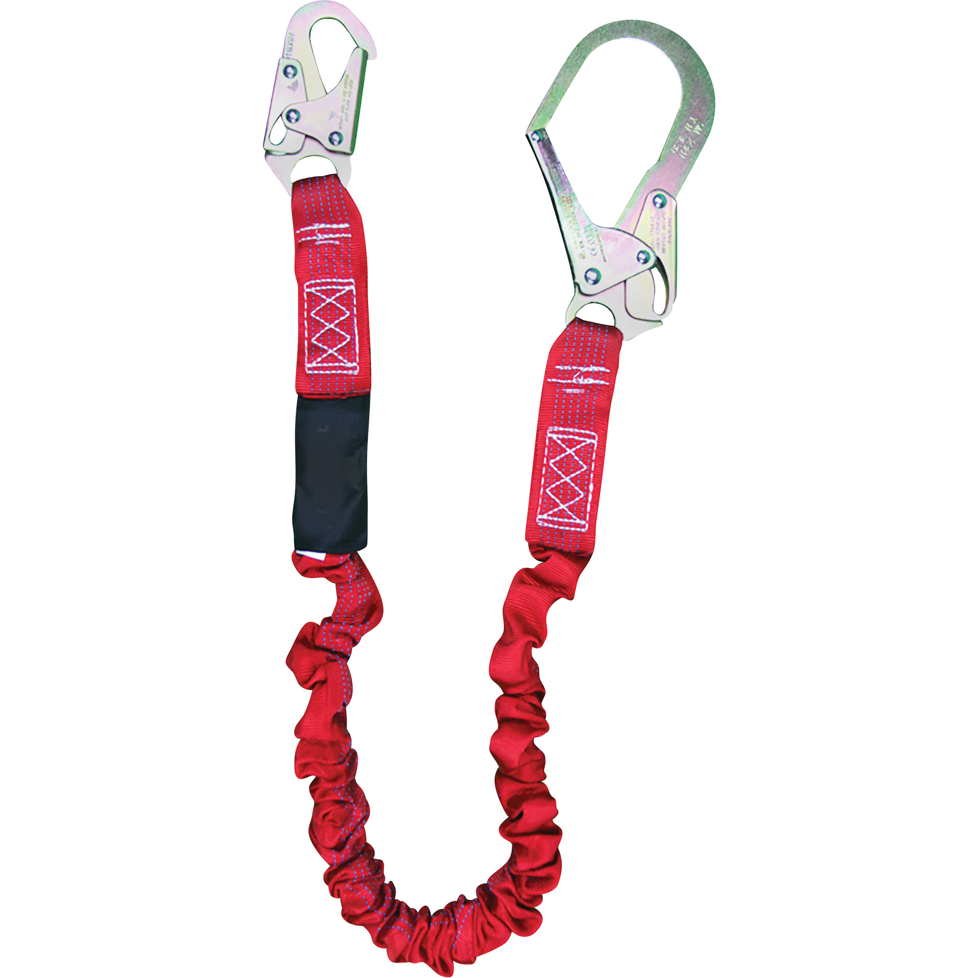 Longe amortisseuse interne ShockSorbMC, 6', Point d'ancrage à Crochet d'armature, Crochet mousqueton aux jambes, Polyester
