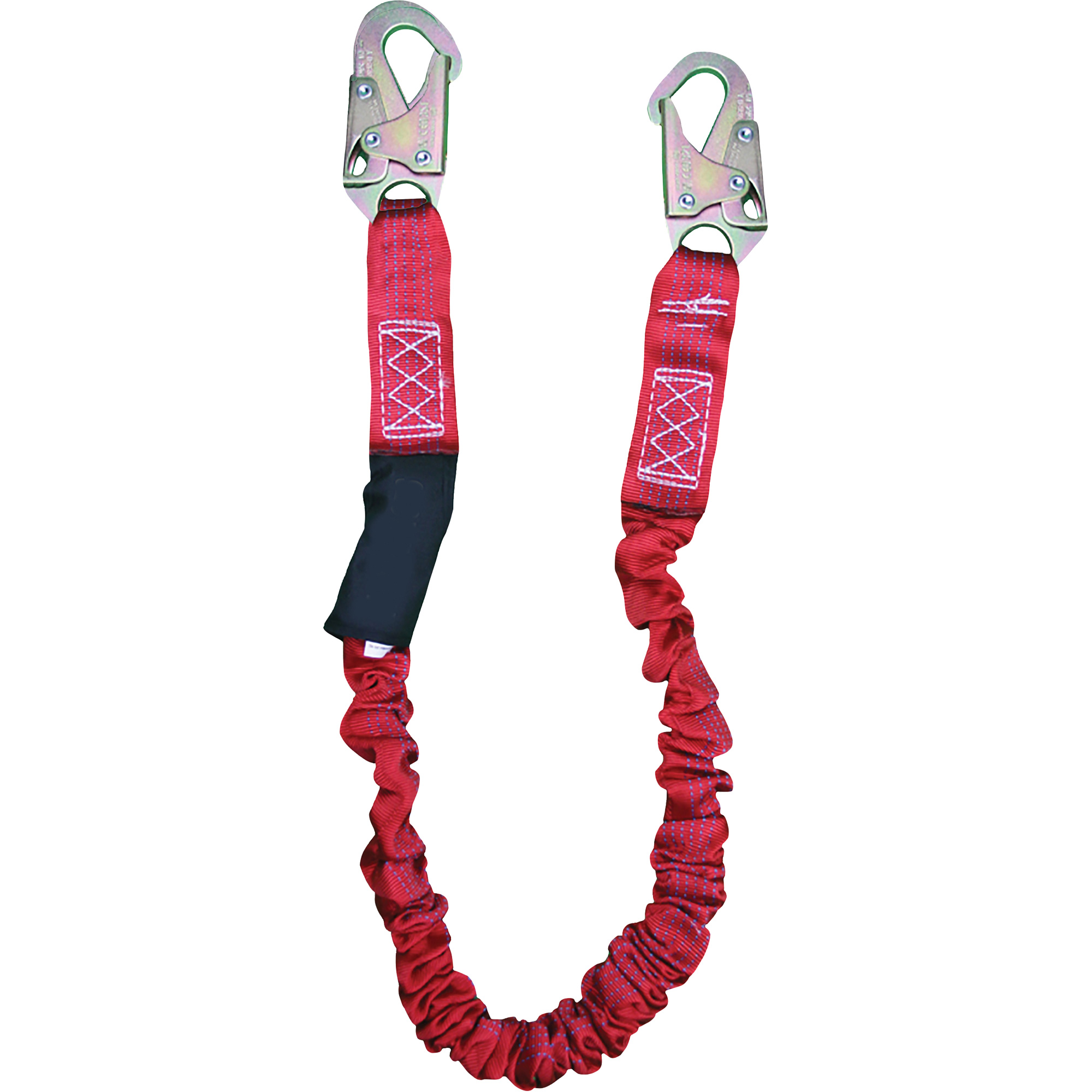 Longe amortisseuse interne ShockSorbMC, 6', Point d'ancrage à Crochet mousqueton, Crochet mousqueton aux jambes, Polyester