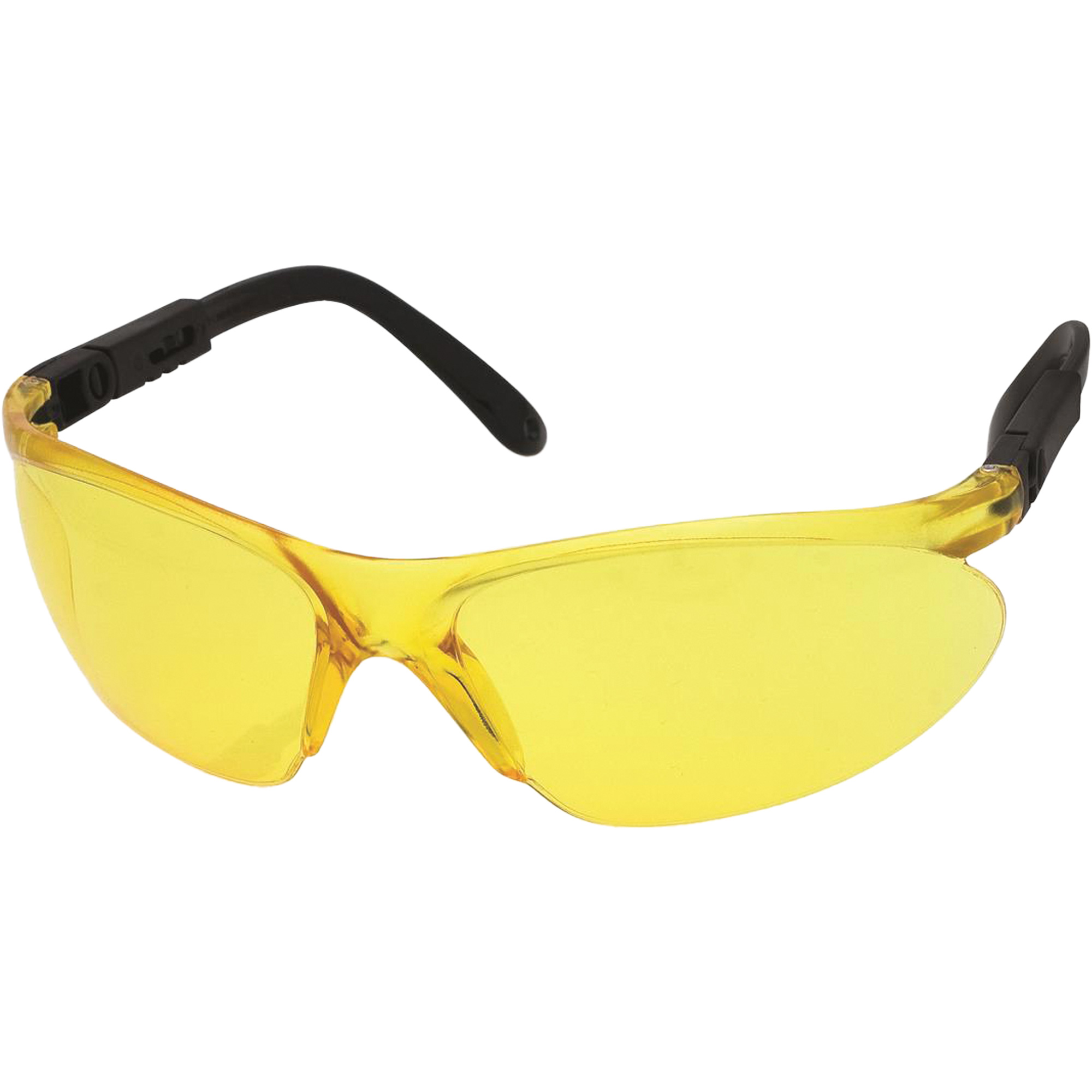 Lunettes de sécurité CNCMC avec branches ajustables, Lentille Jaune, Anti-égratignures, ANSI Z87+/Répond ou surpasse la norme CSA Z94.3