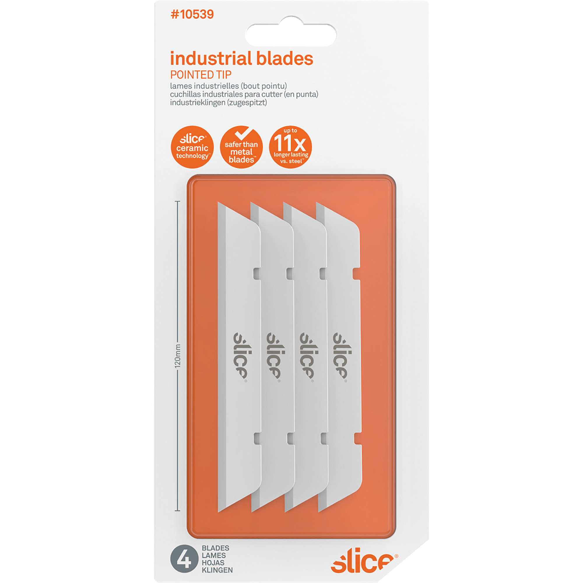 SliceMC Lame de rechange Finger-FriendlyMC avec bout pointu offrant une sécurité pour les doigts, Style Simple