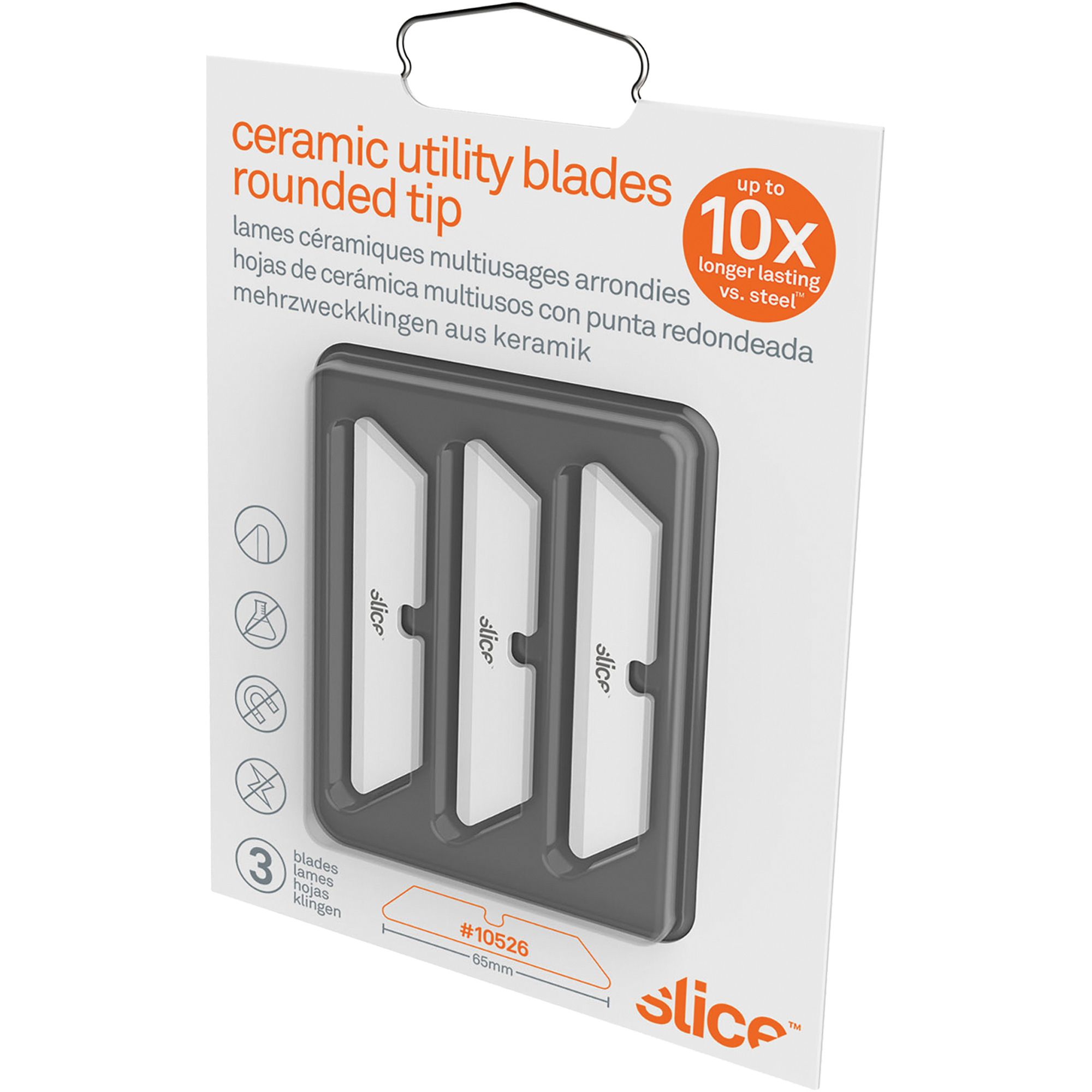 SliceMC Lames à extrémité arrondie pour couteau utilitaire en céramique, Style Simple