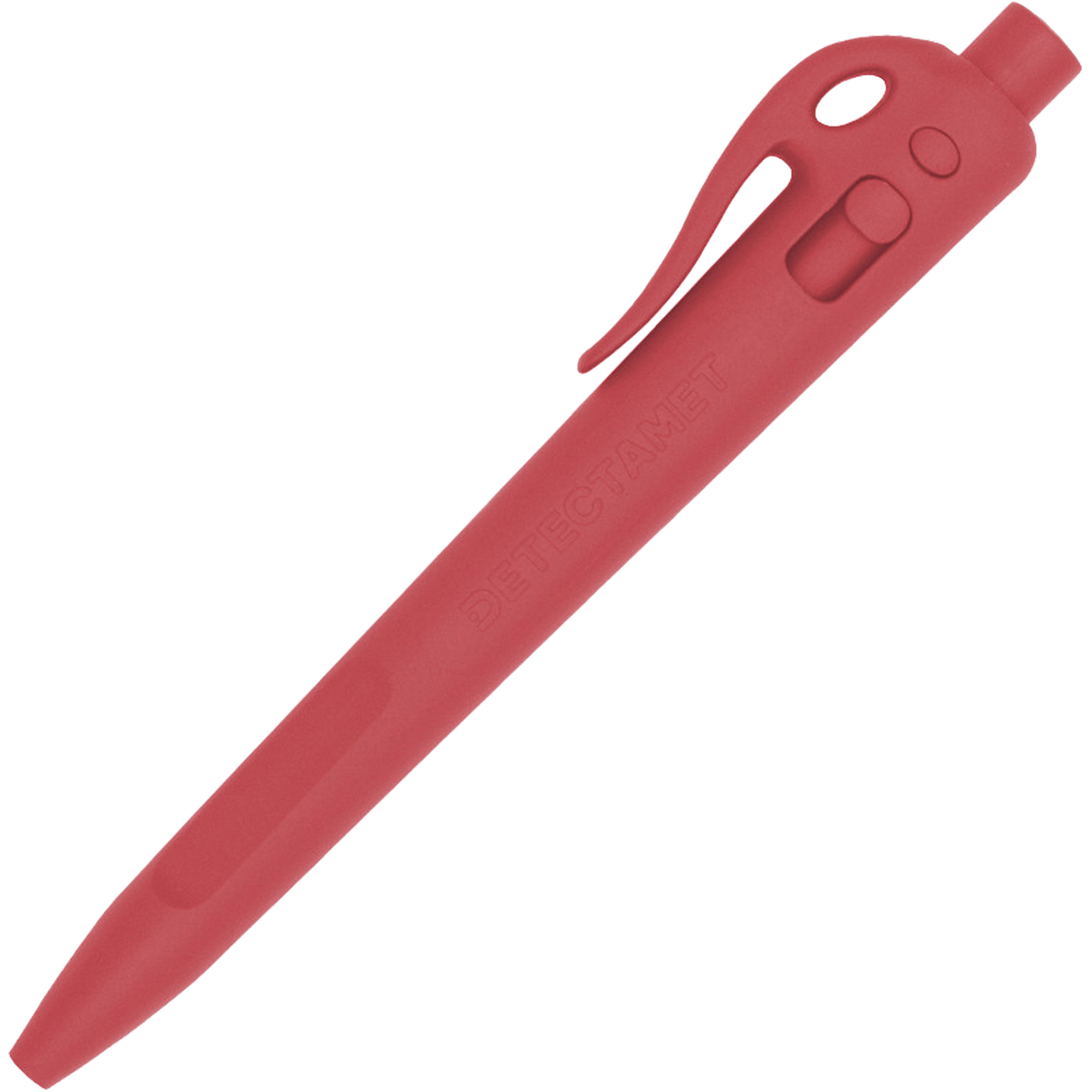 Stylo à bille détectable avec agrafe, Rouge, 1 mm, Rétractable