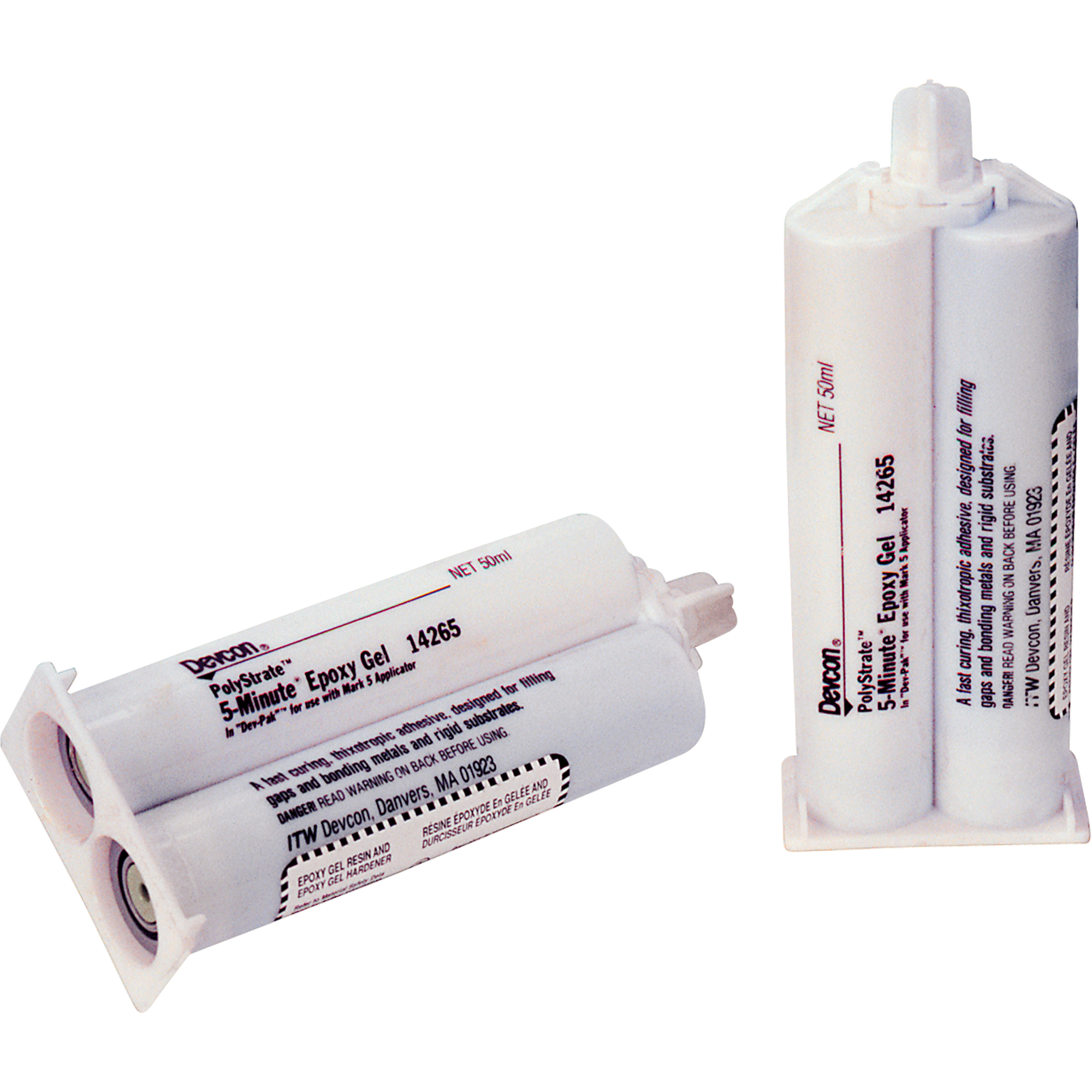Adhésif 5 minutes, 50 ml, Cartouche double, Deux composants, Transparent