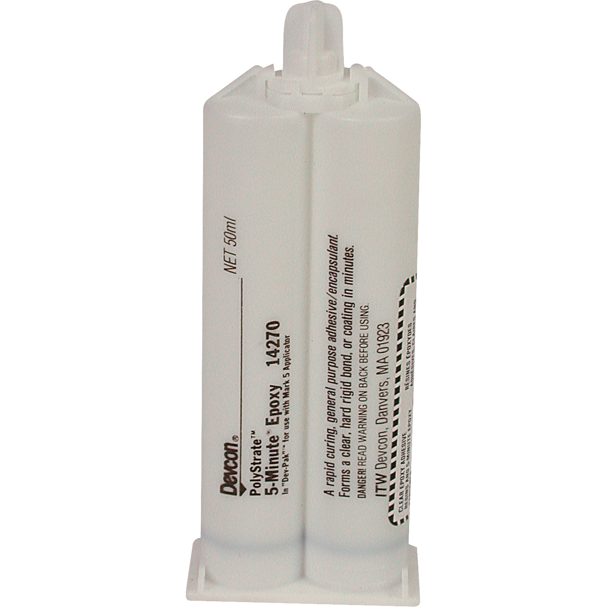 Adhésif 5 minutes, 50 ml, Cartouche double, Deux composants, Transparent