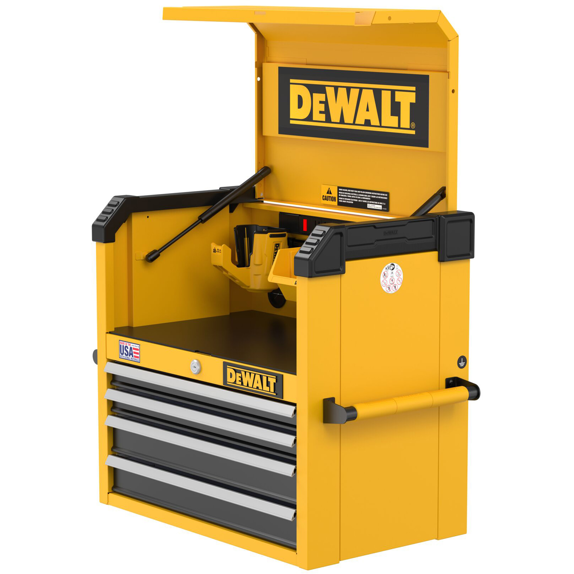 Coffre à outils robuste, 26" la, 4 tiroirs, Jaune