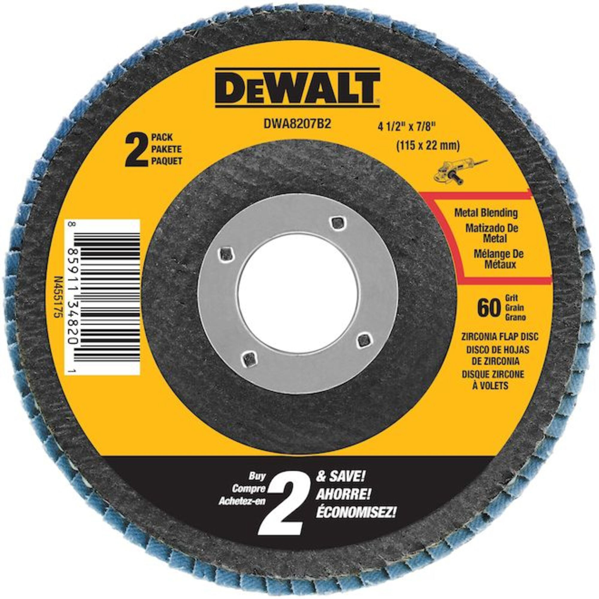 Disque à lamelles ELITE SERIESMC, 4-1/2" x 7/8", Type 29, Grain 60, Alumine de zirconium