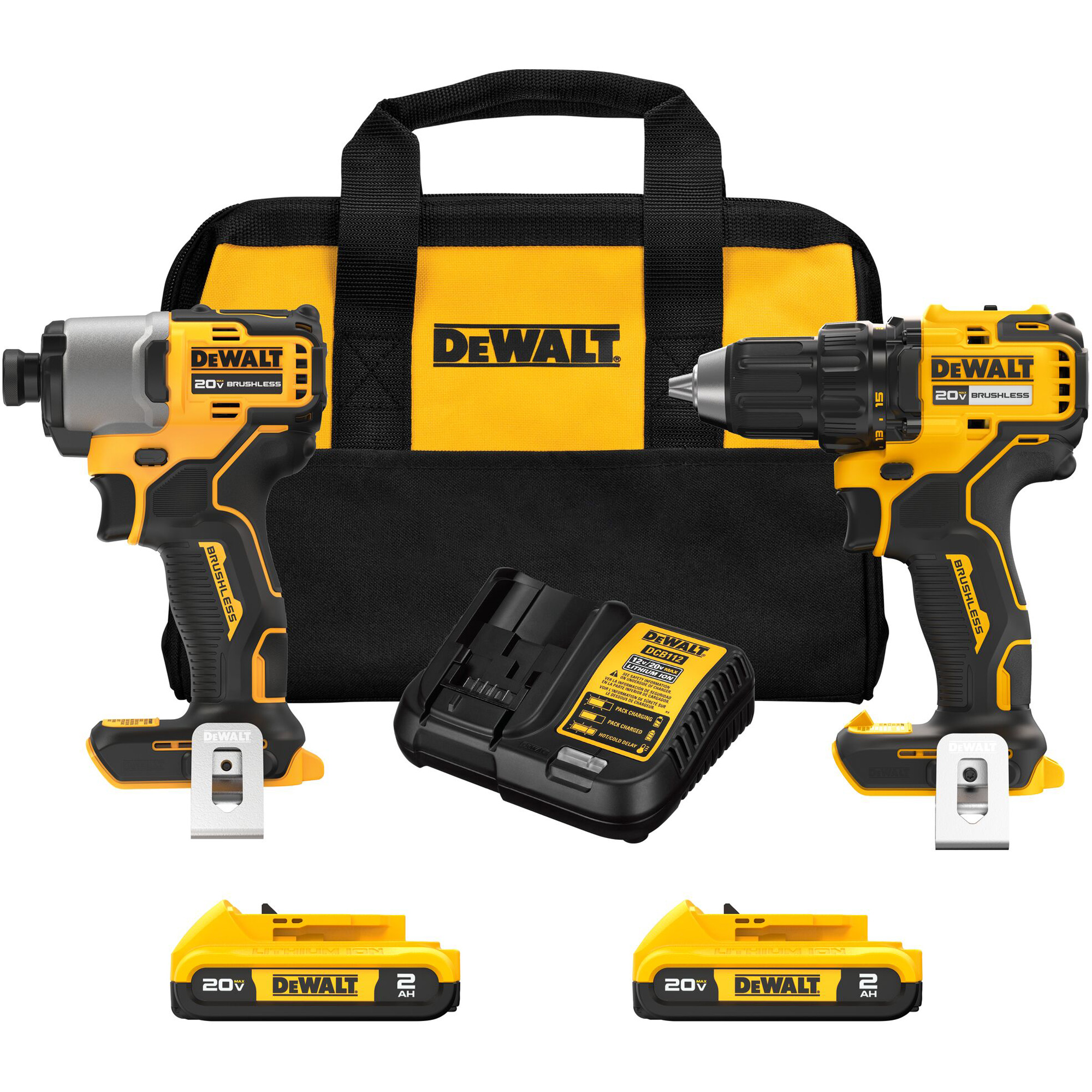 Ensemble de tournevis à chocs & tournevis/perceuse sans fil et sans balai, Lithium-ion, 20 V