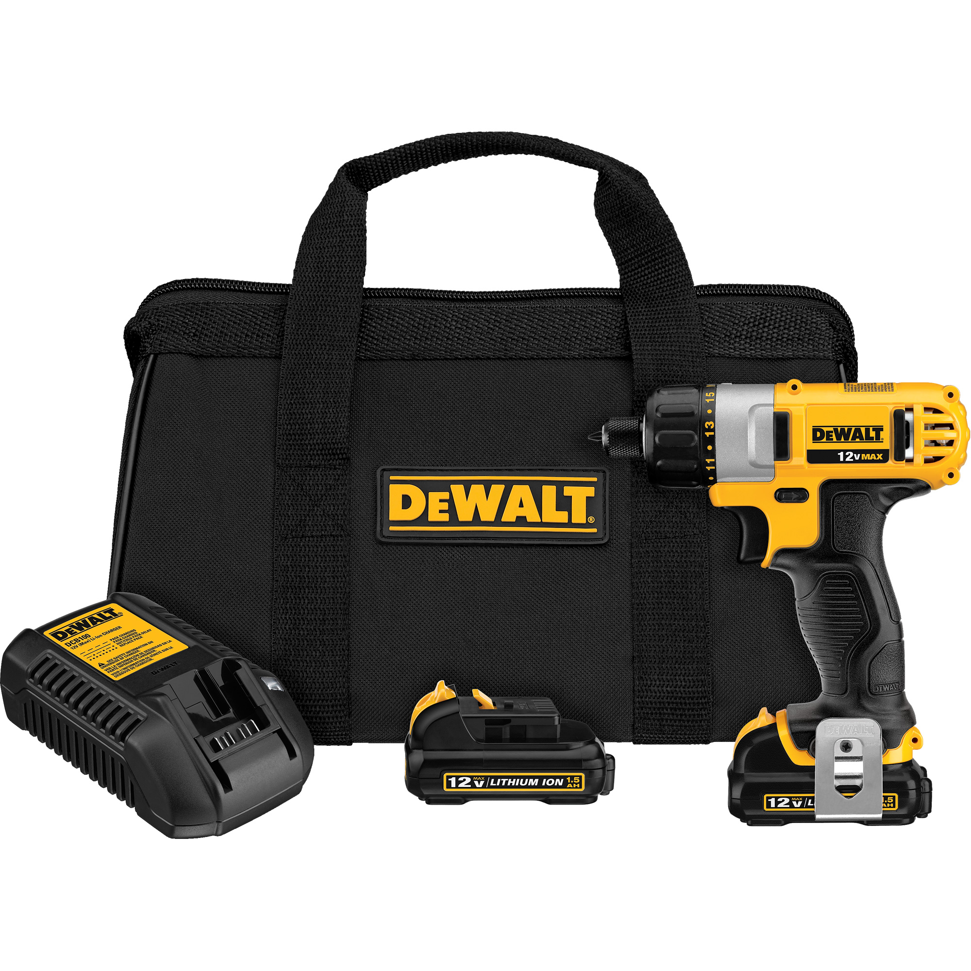 Ensemble de tournevis max, 1/4", 12 V, 160 UWO couple max., Lithium-ion bloc-pile