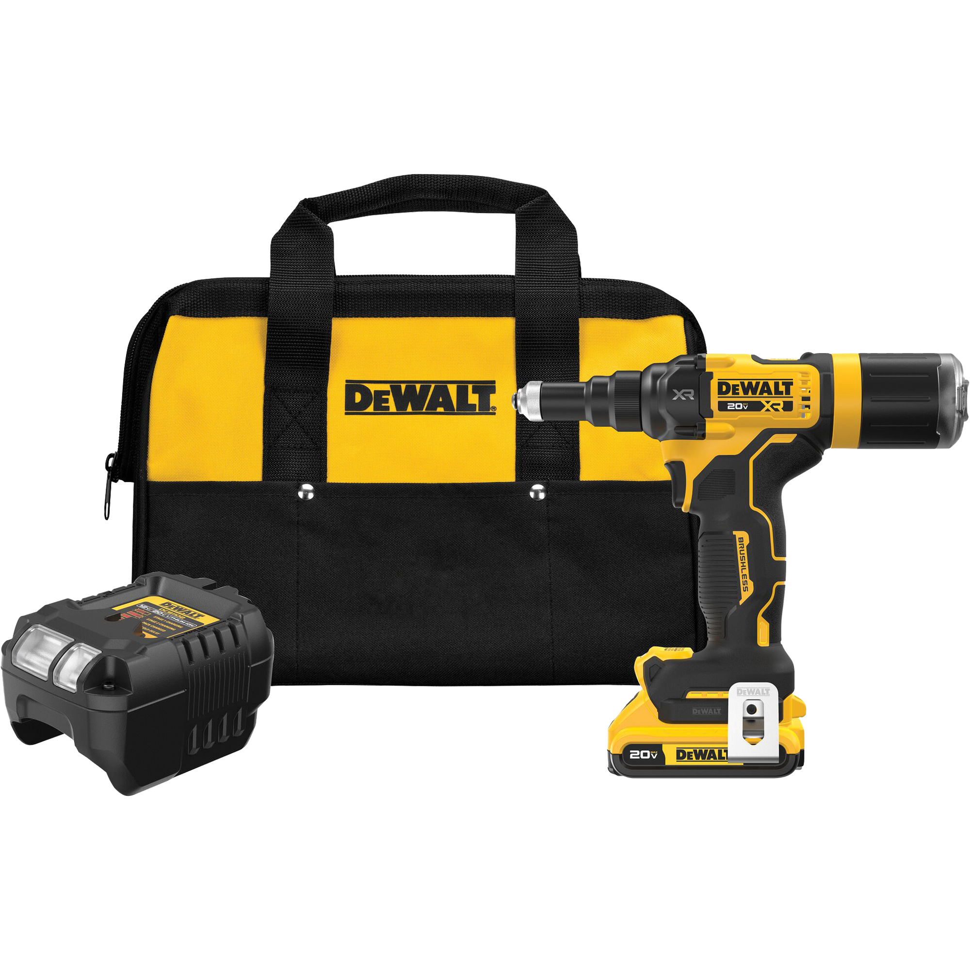 Ensemble d'outil à riveter sans fil et sans balai 3/16" XRMD