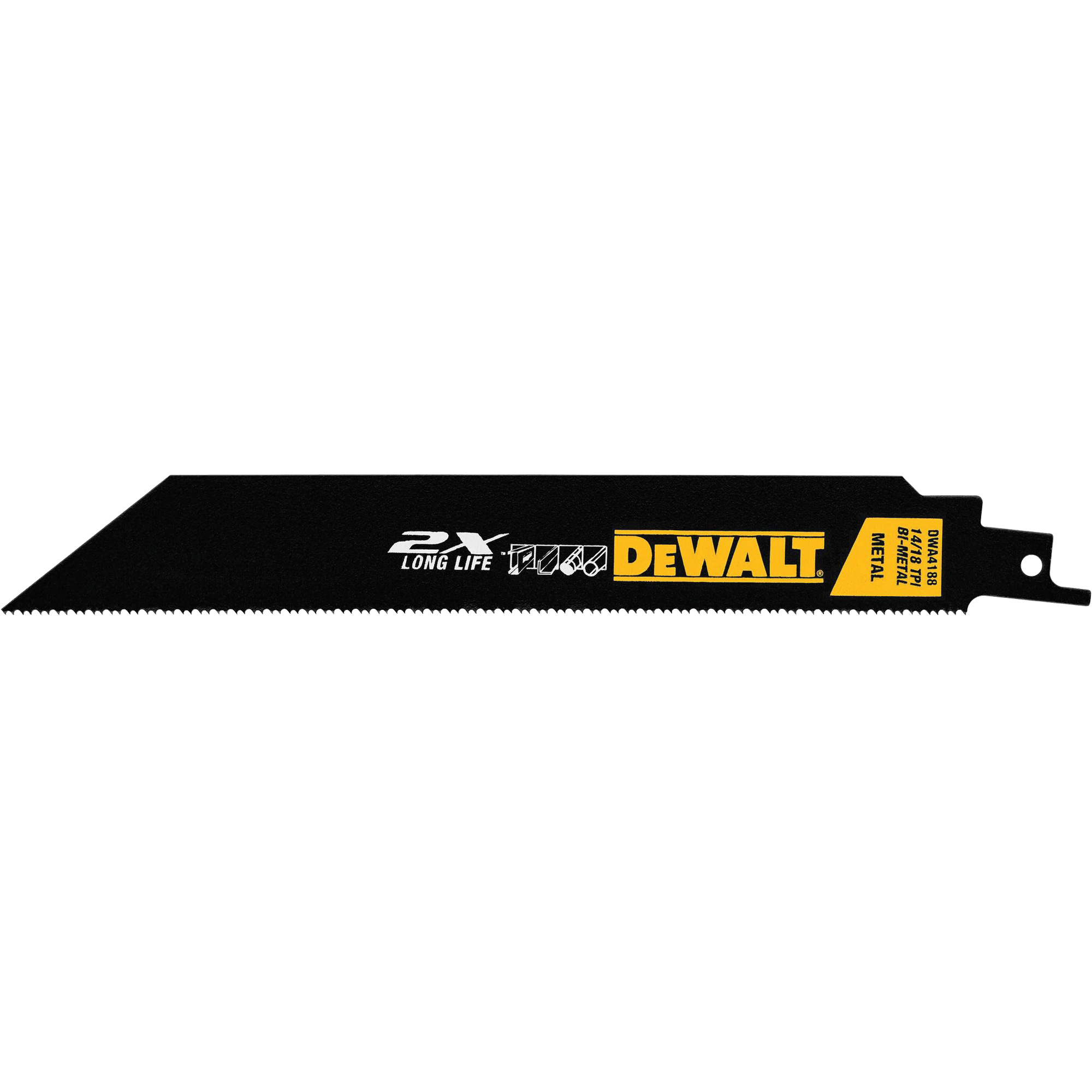 Lame de scie alternative pour la coupe du métal, Bimétal, 14-18 Dents par pouce, 8" lo x 1" la