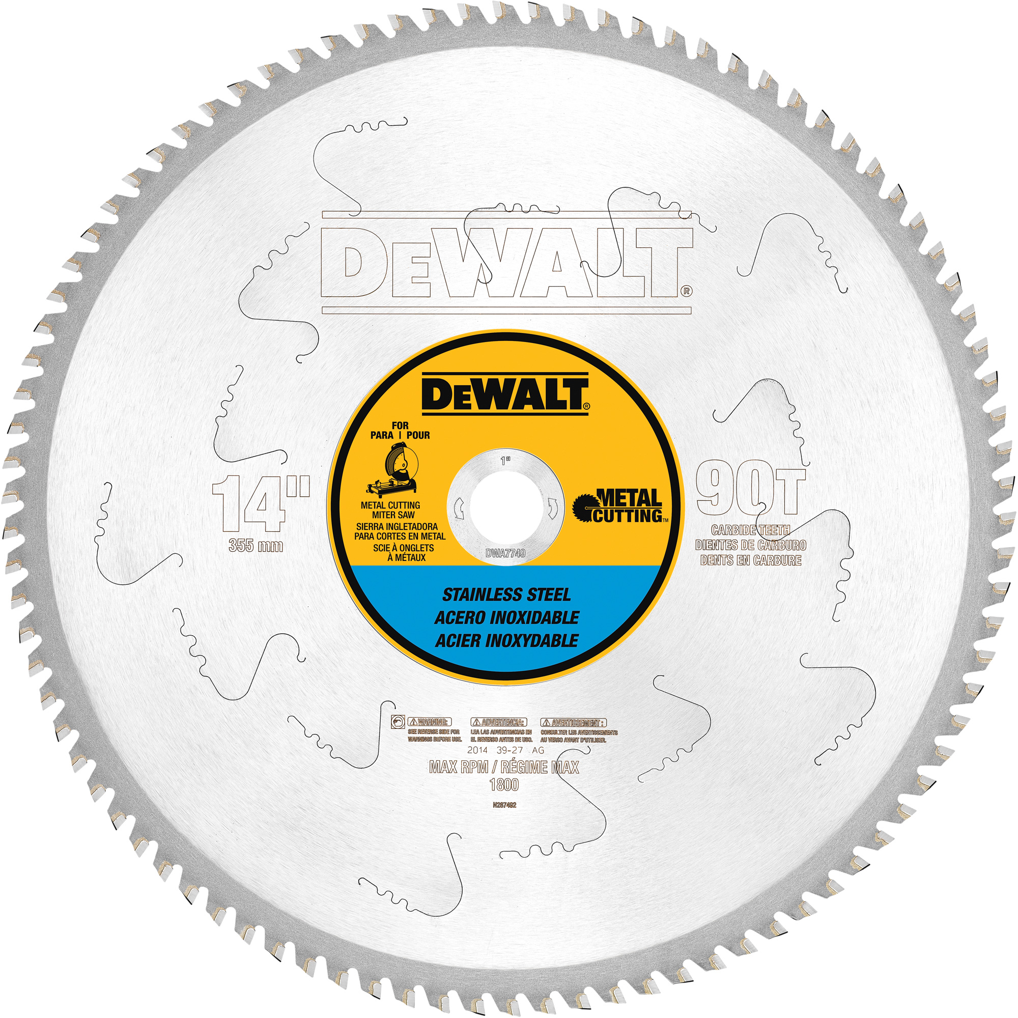 Lame de scie pour coupe d'acier inoxydable Metal CuttingMC, 14", 90 dents, Pour Métal