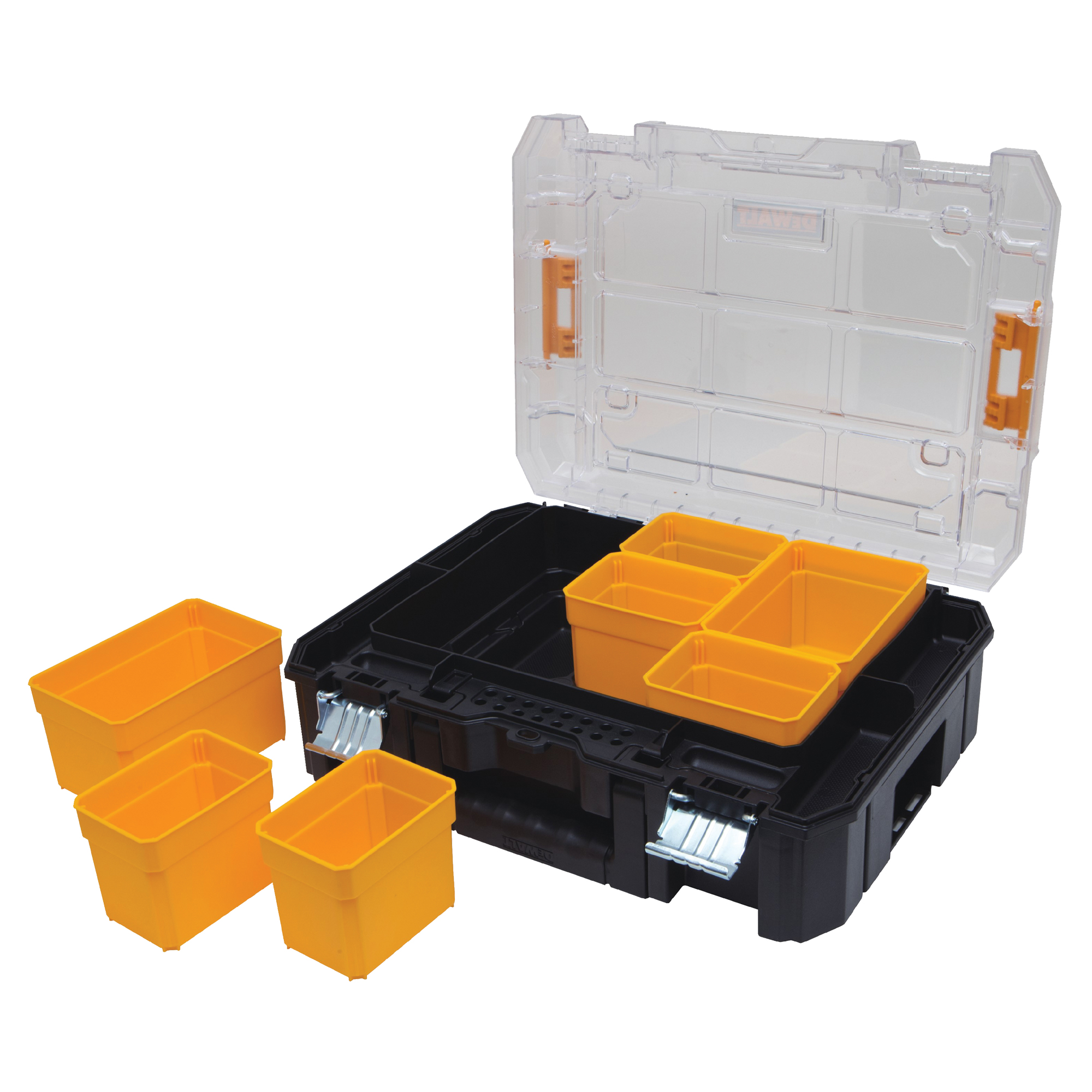 Organisateur avec couvercle transparent TSTAKMD V, 17-1/4" x 13" x 6", Noir – Image 2