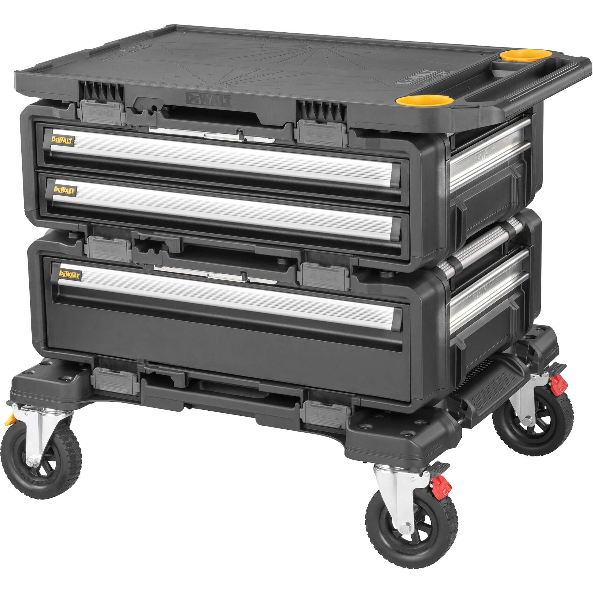 Poste de travail modulaire 4-en-1 TOUGHSYSTEMMD 2.0 DXLMC, 34" x 25-4/5" x 30", Noir/Jaune