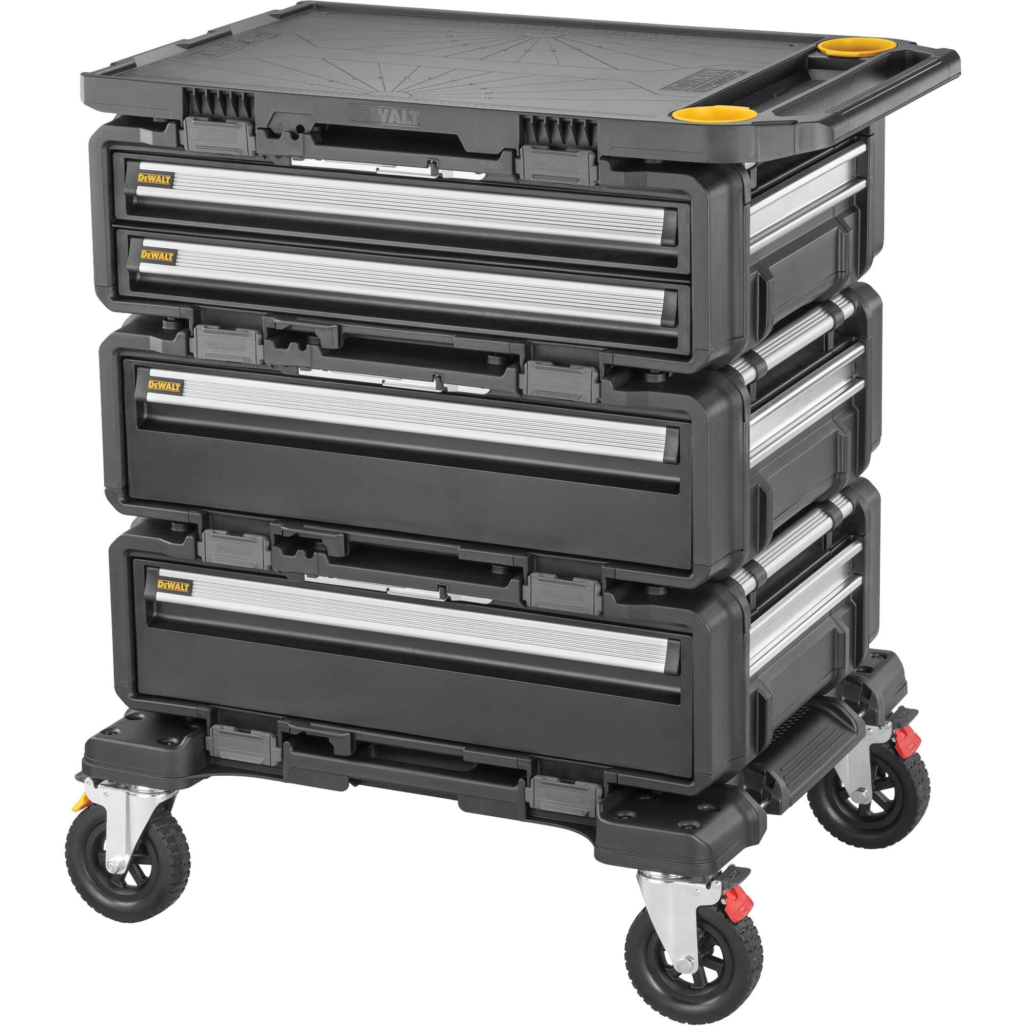 Poste de travail modulaire 5-en-1 TOUGHSYSTEMMD 2.0 DXLMC, 34" x 25-4/5" x 39", Noir/Jaune