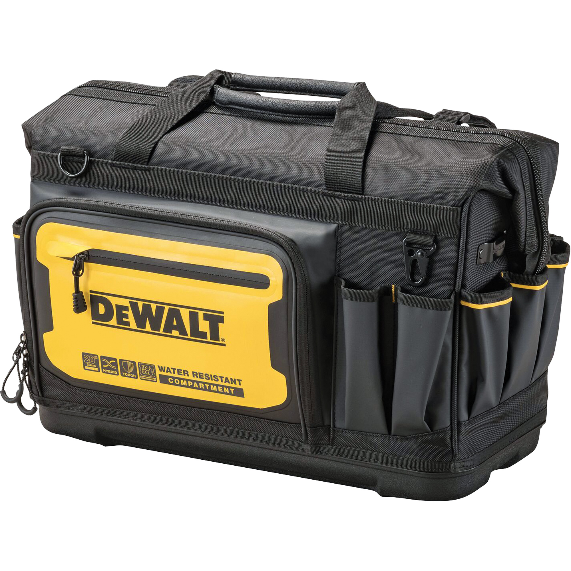 Sac à outils à bouche ouverte PRO 20", 33 pochettes, Noir/Jaune