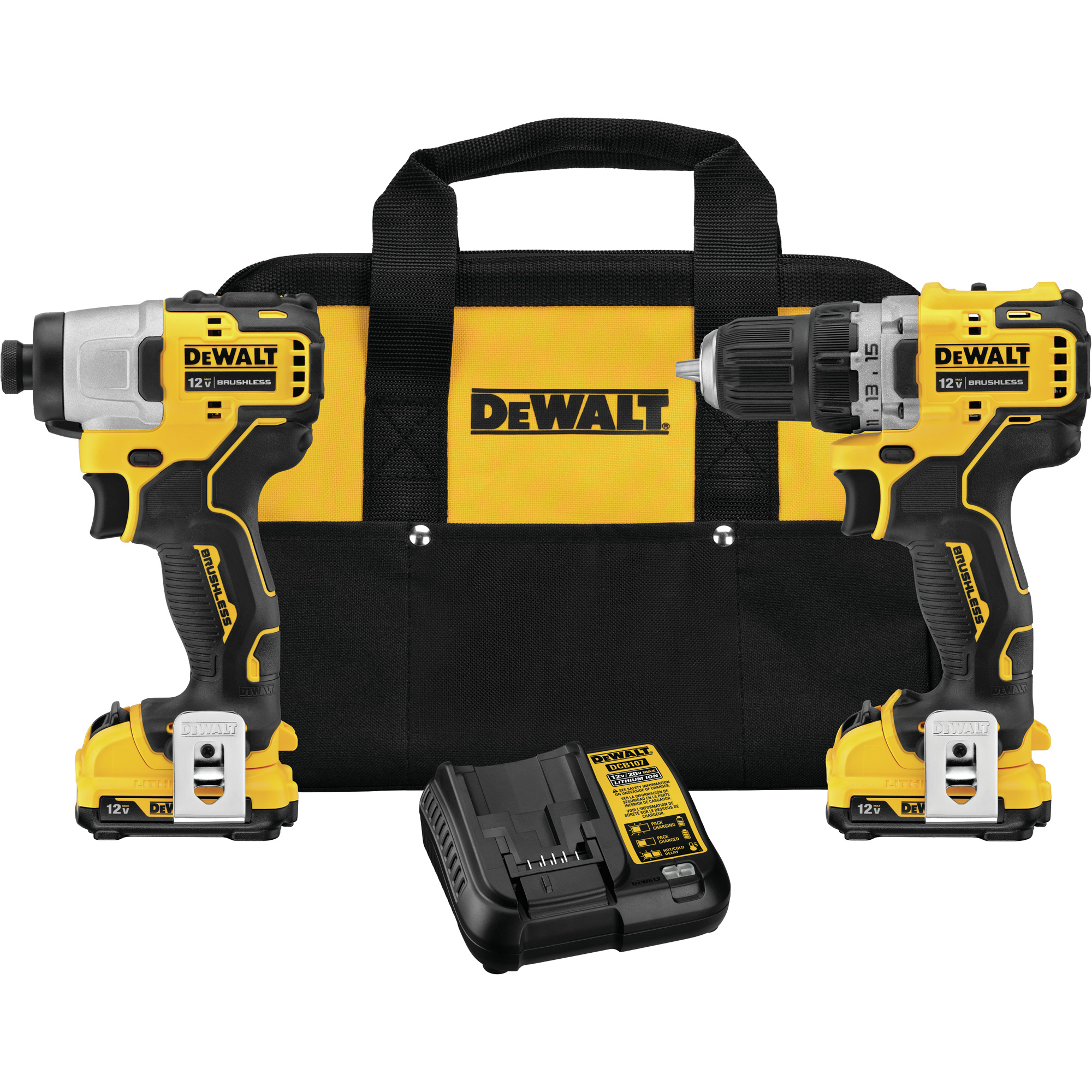 Trousse de perceuse et de tournevis à percussion à moteur sans balai XtremeMC, Lithium-ion, 12 V