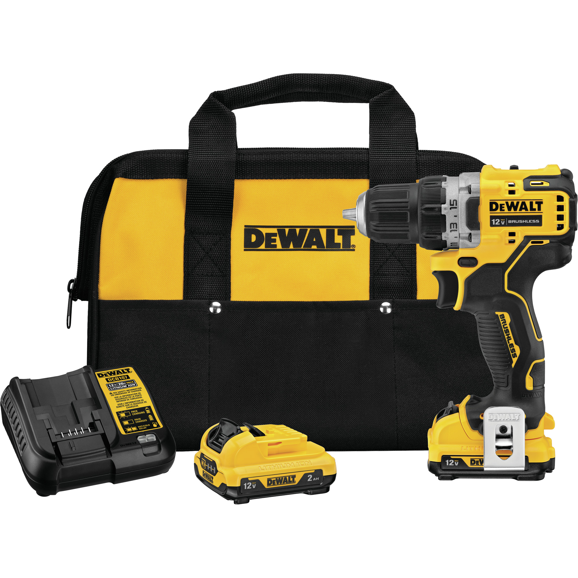 Trousse de perceuse-visseuse avec moteur sans brosse XtremeMC, Lithium-ion, 12 V, Mandrin 3/8", Couple 250 UWO
