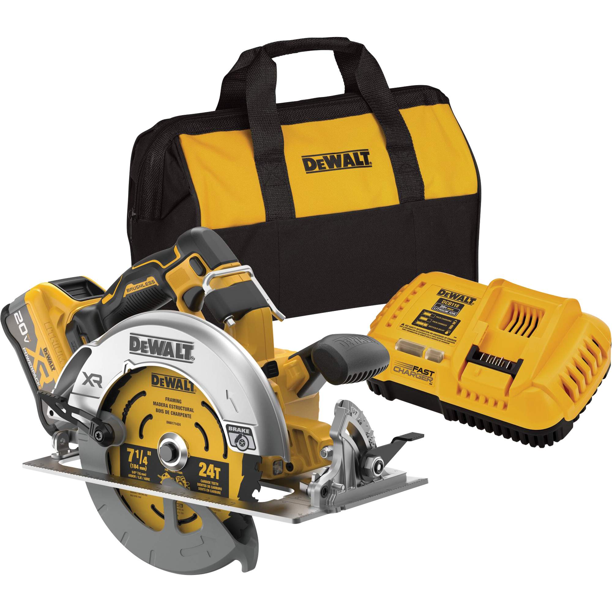 Trousse de scie circulaire sans balai sans fil MAX* XRMD avec XR POWERPACKMC, 7-1/4", 20 V