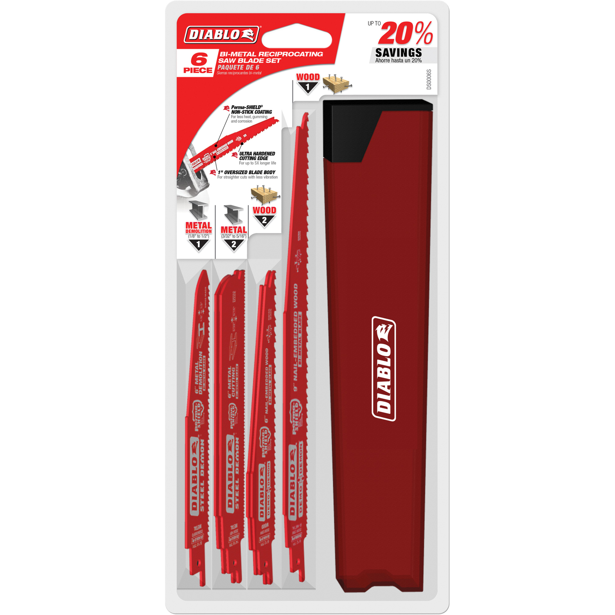 Ensemble de lames de scie alternative pour la coupe/démolition du bois avec clous