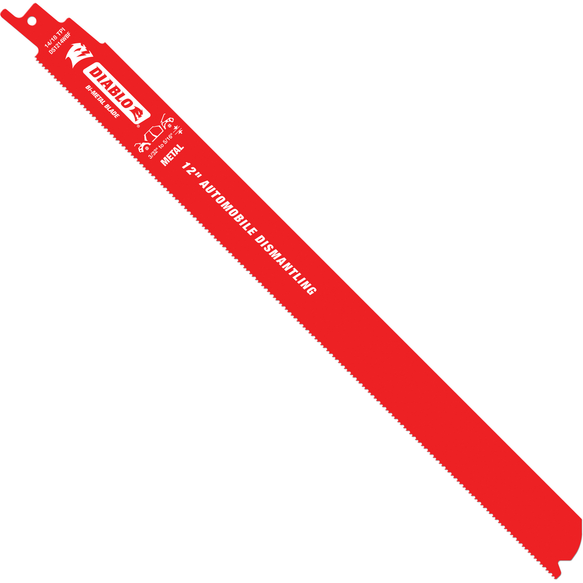 Lame de scie alternative autodémontage, Bimétal, 10-14 Dents par pouce, 12" lo x 1" la