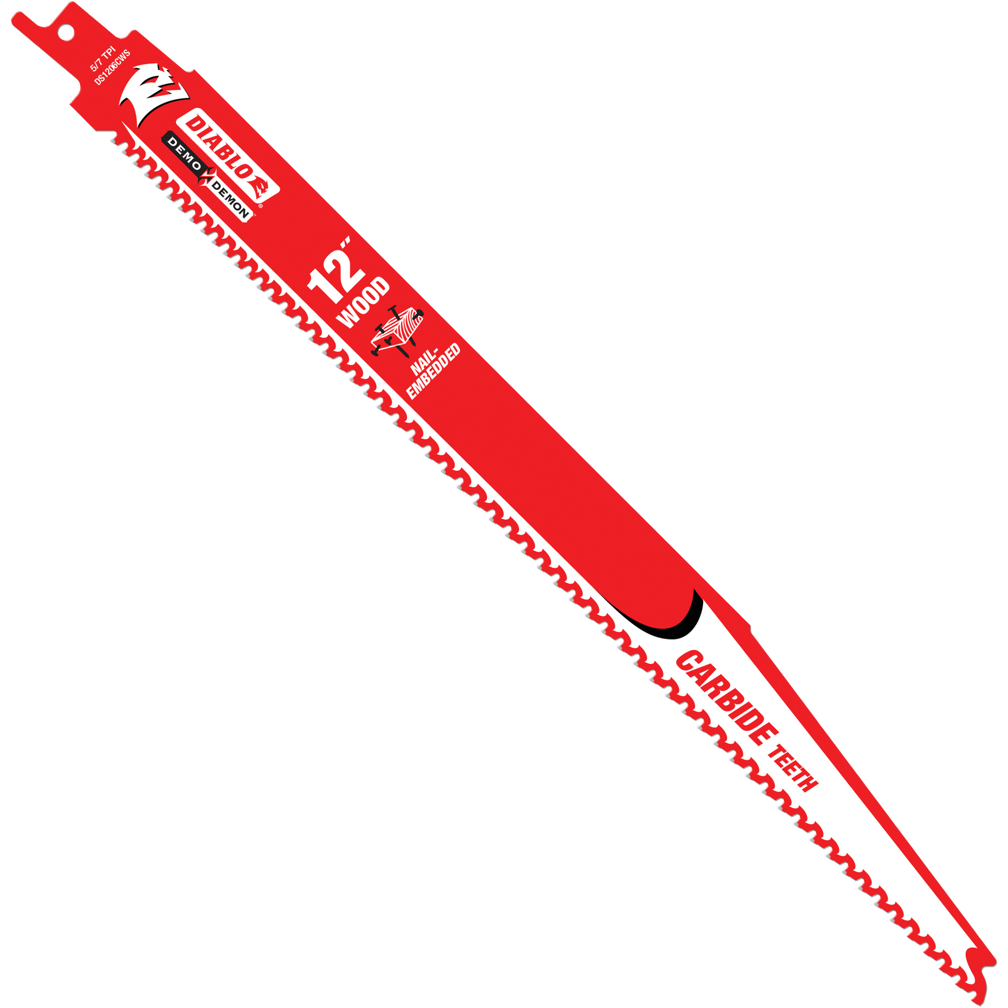 Lame de scie alternative, Carbure, 6 Dents par pouce, 12" lo x 1" la