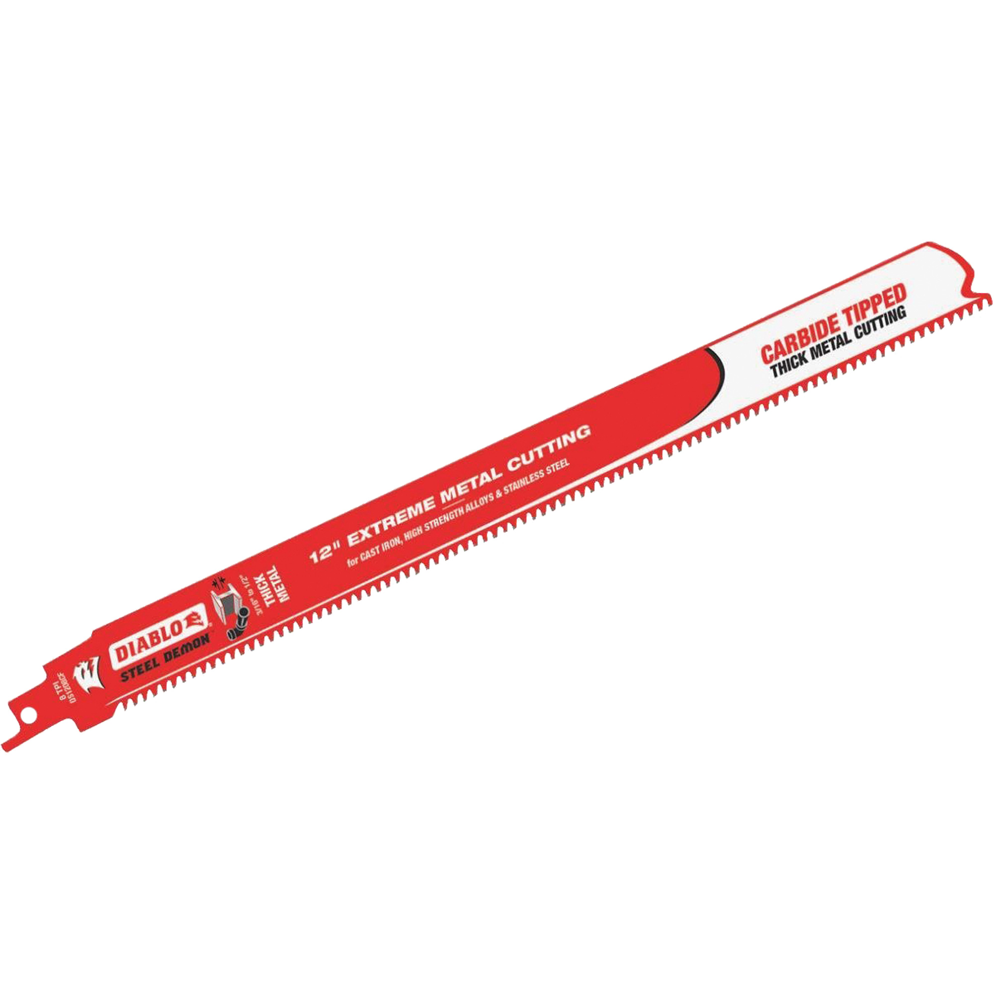 Lame de scie alternative, Carbure, 8 Dents par pouce, 12" lo x 1" la
