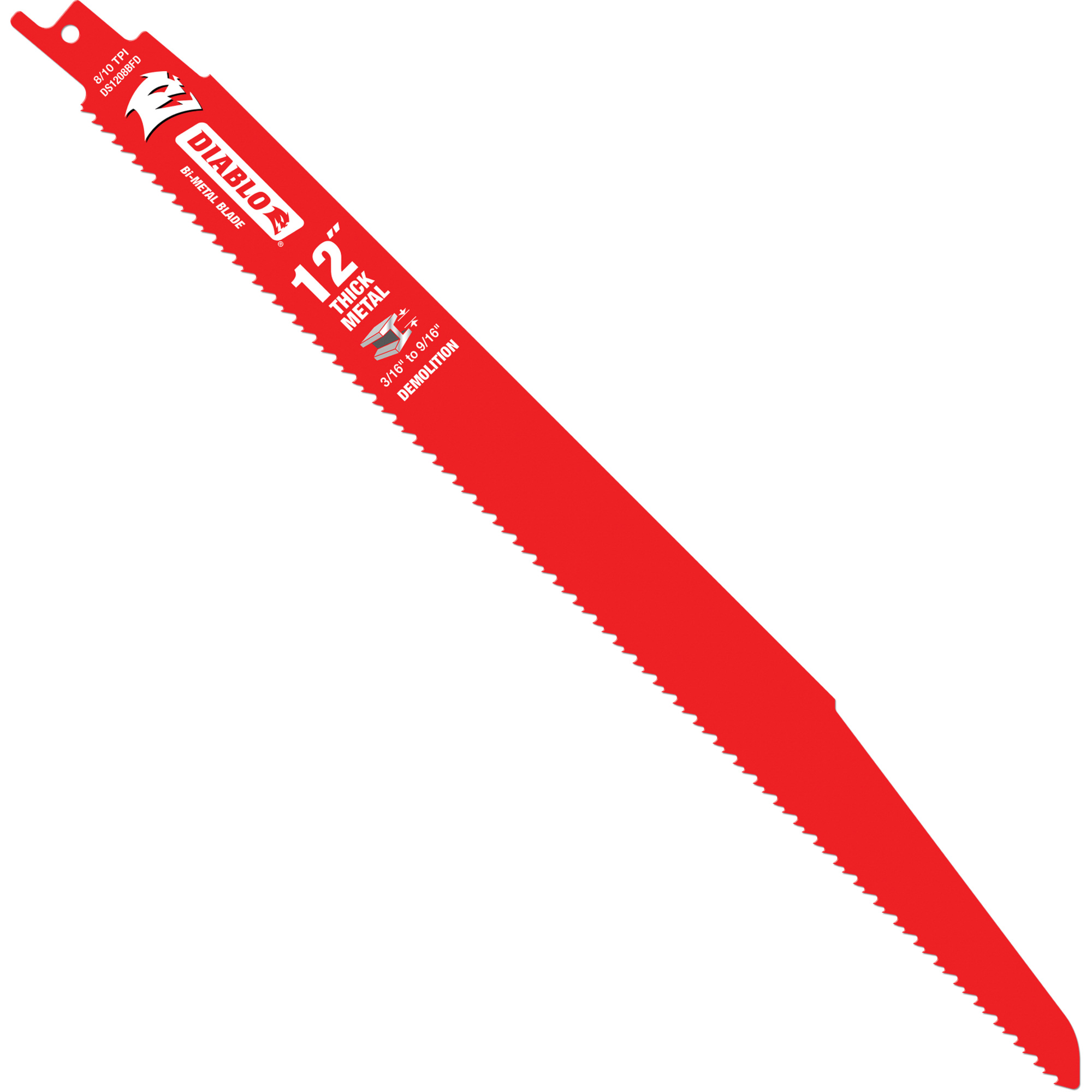 Lame de scie alternative pour la démolition et les métaux épais, Bimétal, 8-10 Dents par pouce, 12" lo