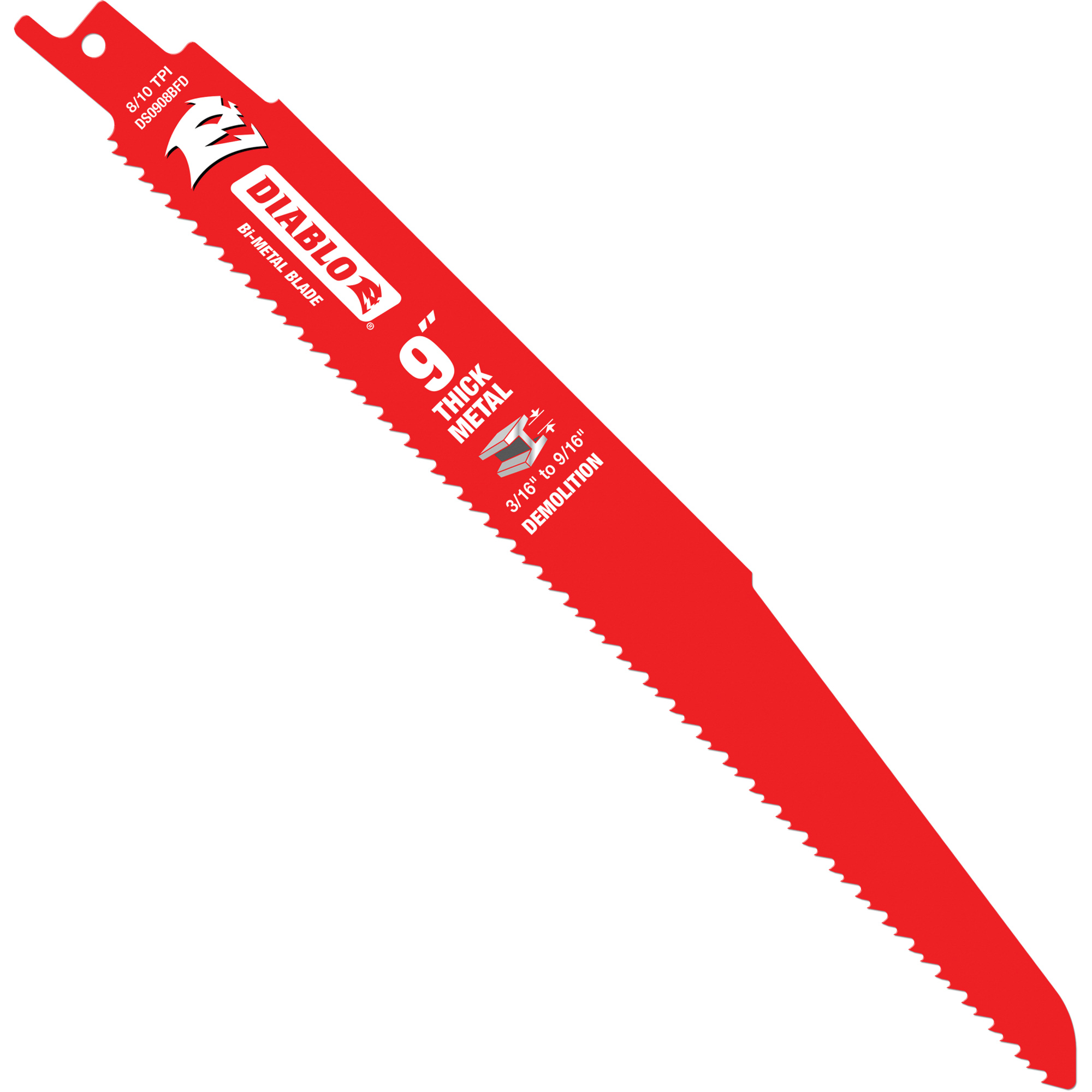 Lame de scie alternative pour la démolition et les métaux épais, Bimétal, 8-10 Dents par pouce, 9" lo