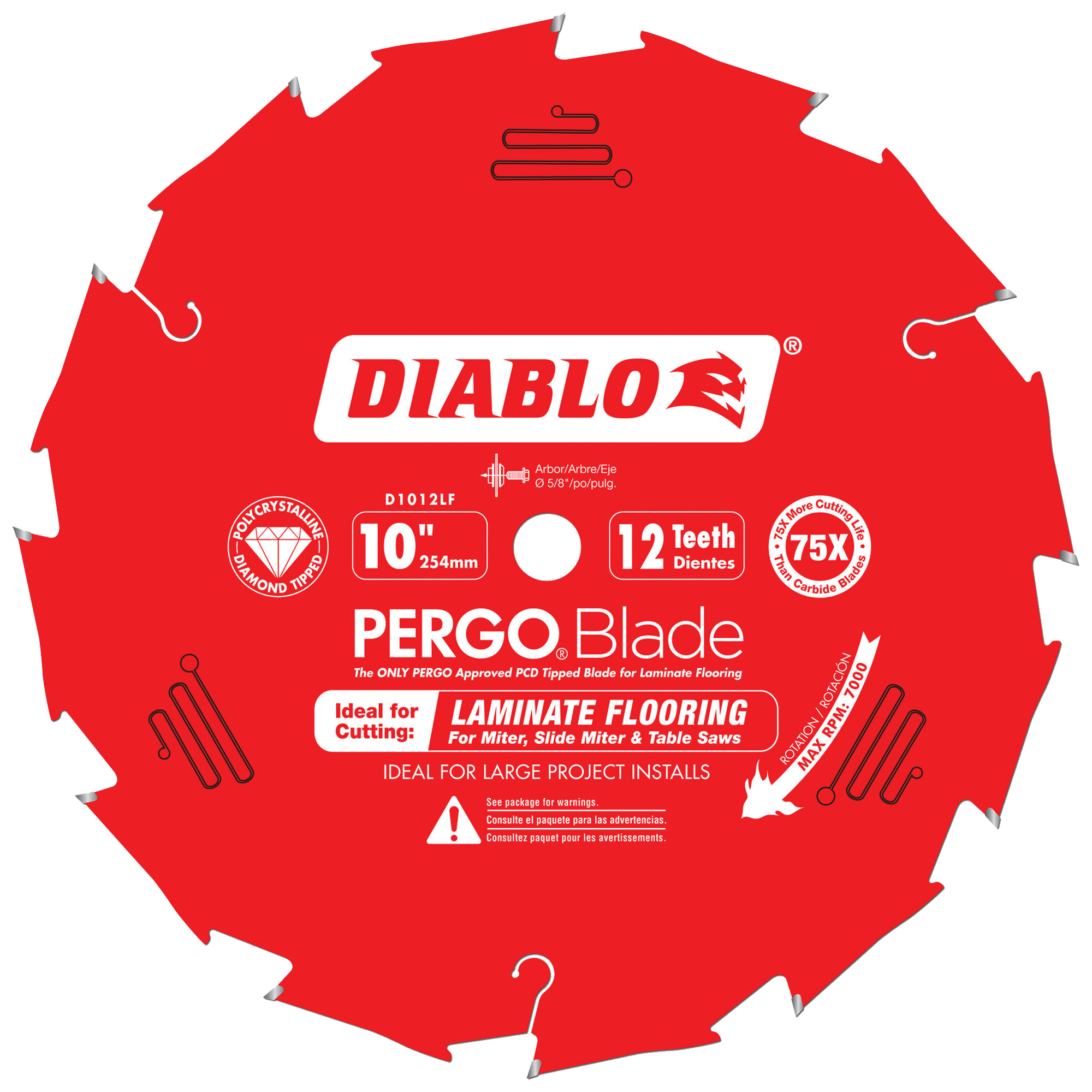 Lame de scie circulaire, 10", 12 dents, Pour Stratifié