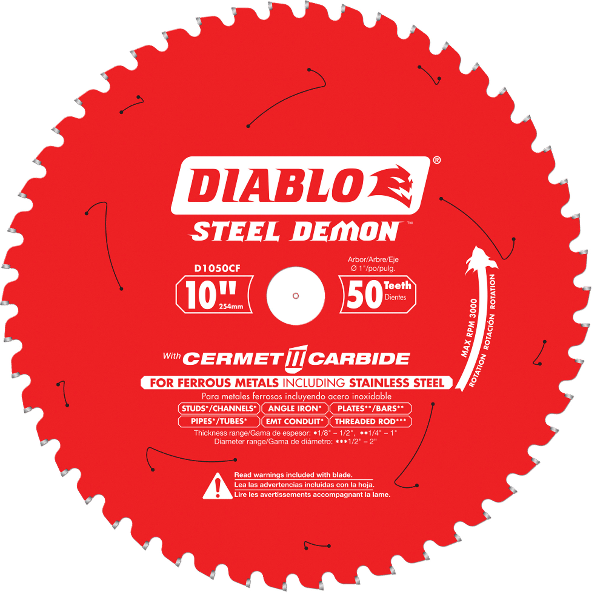 Lame de scie circulaire, 10", 50 dents, Pour Métal