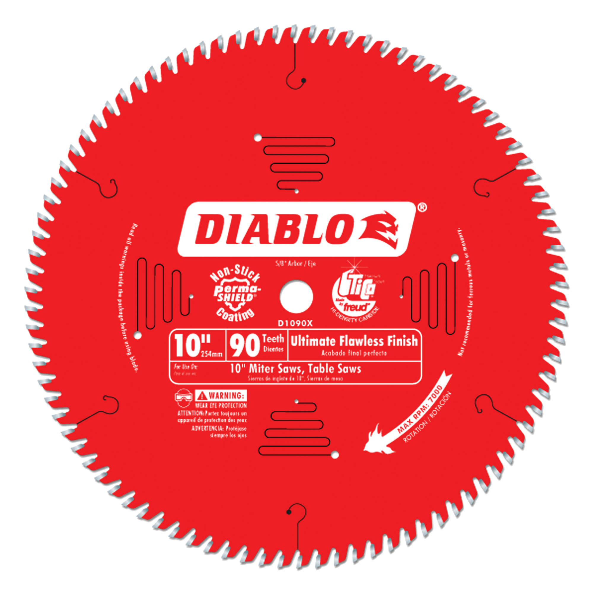 Lame de scie circulaire, 10", 90 dents, Pour Bois